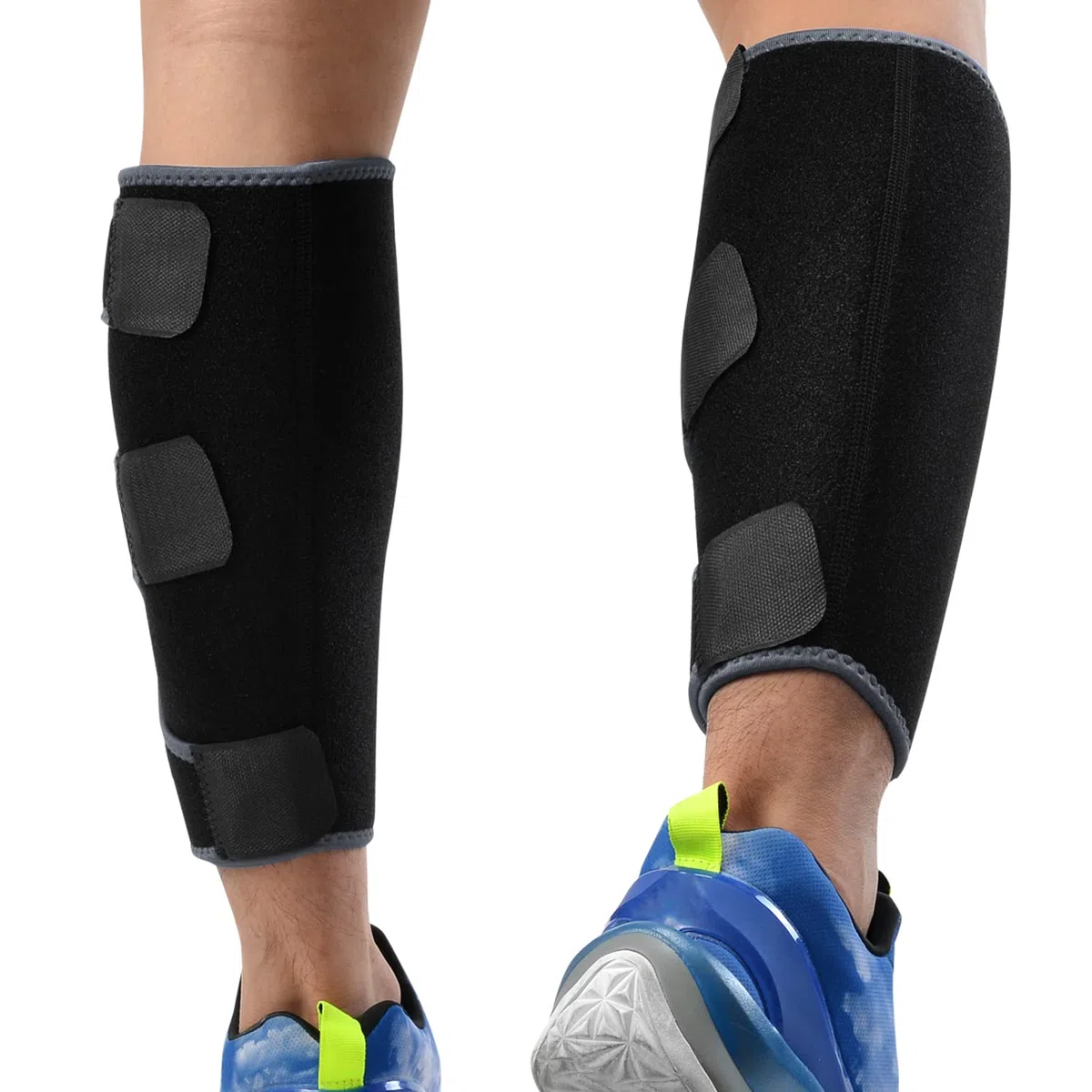 Odoland Coppia di Vitello Compressione Manica - Polpaccio Calzini di Compressione Formato Universale -Alleviare Il Dolore delle Gambe - per Correre - Aumenta la Circolazione di Sangue Nero