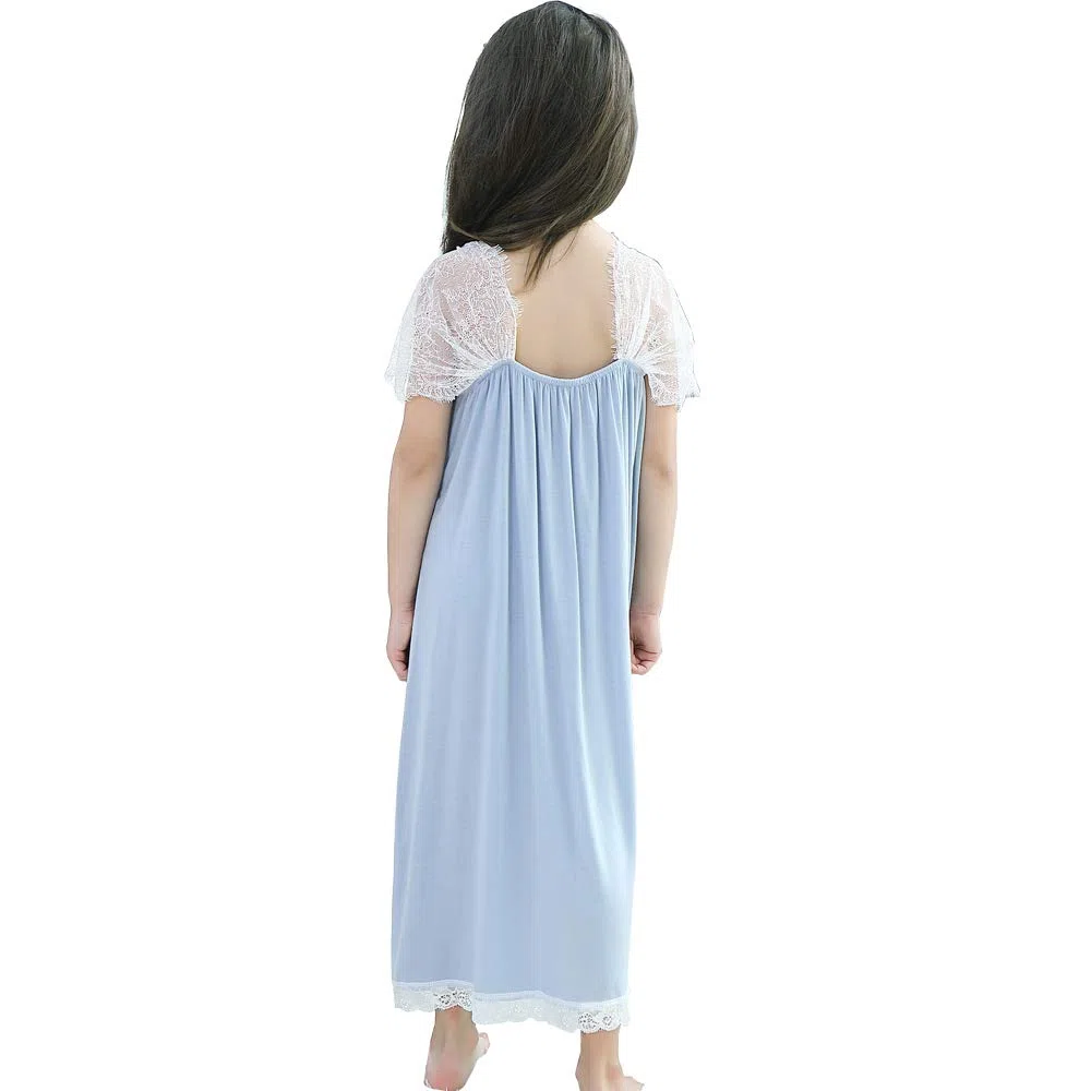 Camicetta da notte per bambina, in pizzo, da principessa, da notte