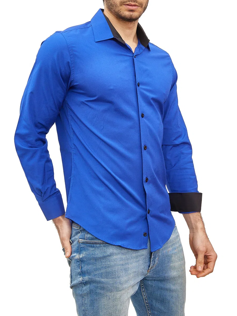 Subliminal Mode Camicia a Maniche Lunghe da Uomo | vestibilità Classica | Comoda e Facile da Lavare | Ideale per L'Ufficio e Le Uscite Informali 444-5