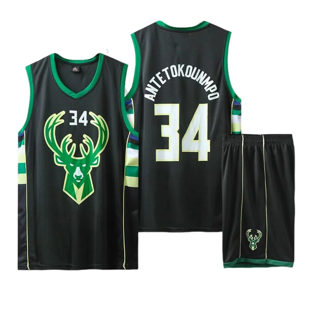 34#Kit di Maglia da Basket Bambini Fans Jersey Boys Sportswear Gilet da Basket Senza Maniche Top e Pantaloncini Sport Set Tuta Estiva Regali per Ragazzi Grils