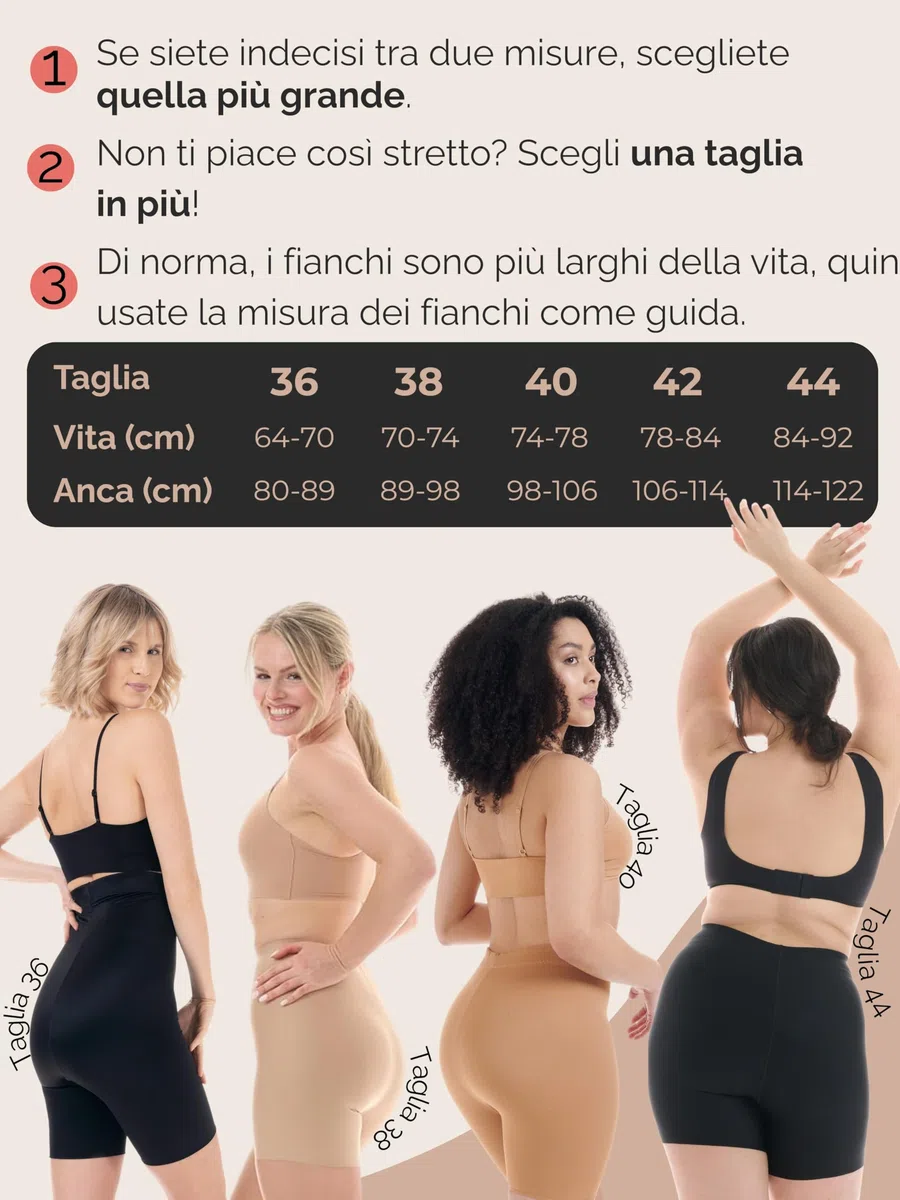 TONEST Shapewear - Intimo Snellente - Pantaloncini Modellanti - Vita Media - Pancia Piatta Mutande - Guaina Contenitiva - Senza Cuciture - 1300-MS-FC