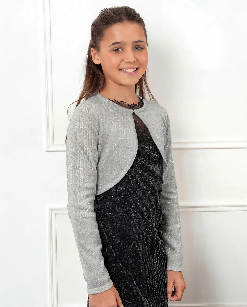 Bolerose Ragazze Manica Lunga Scintillante Bolero Bambini Caridgan