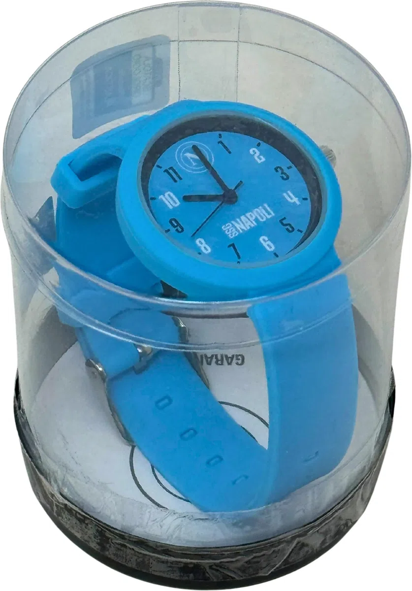 Clondo Orologio Da Polso Analogico Bambini, Idea Regalo 6-12 Anni Per Napoli Fan, Cassa 33mm e Cinturino Silicone, Scatola Ufficiale