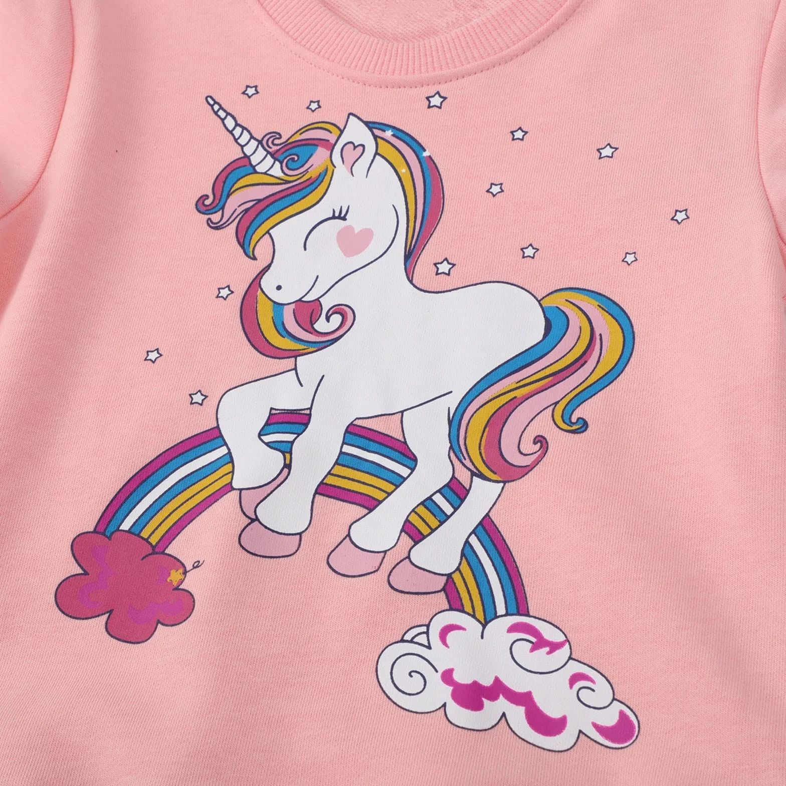 Tuta Sportiva Ragazza Cotone Bimbini Unicorno Abbigliamento Sportivo Manica Lunga Maglieria Abiti Set Felpa Pantaloni Sweatshirt Jogging Suit Modello Animale Ragazze Bimbina 2 3 4 5 6 7 Anni