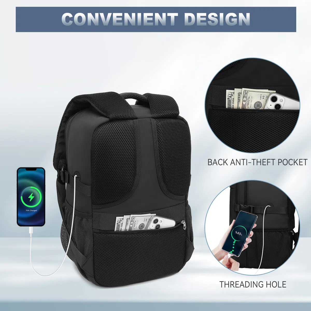 Zaino per Ryanair 40x20x25 Zaino da Viaggio Aereo Bagaglio a Mano Piccolo Zaini Aereo Borsa da Cabina per Uomo Donna