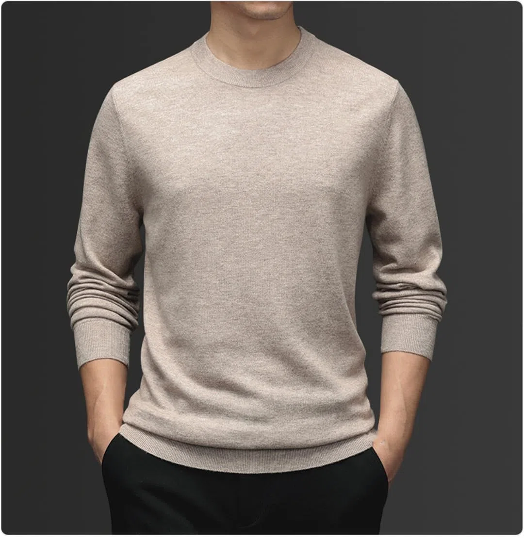 Rfmfkkg Maglione Classico da Uomo Girocollo Girocollo Pullover Lavorato A Maglia Caldo Misto Cotone Cashmere