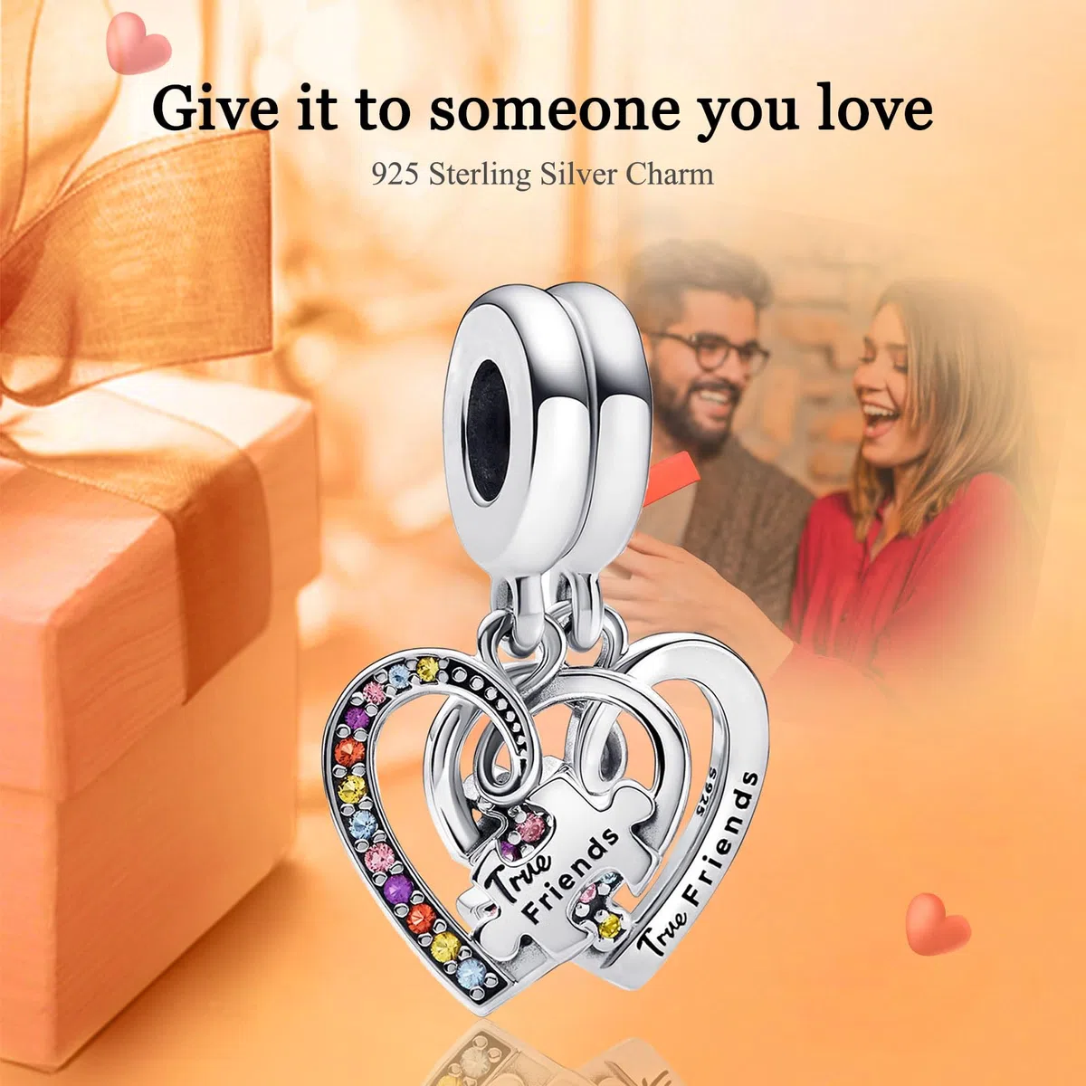925 Charm in argento sterling per donne Bracciali Collana Cuore Piercing Freccia Famiglia per sempre Lucido Simbolo eterno Cuore Lock&Key I LOVE YOU Campane Puzzle Piece Cuori Splittabile