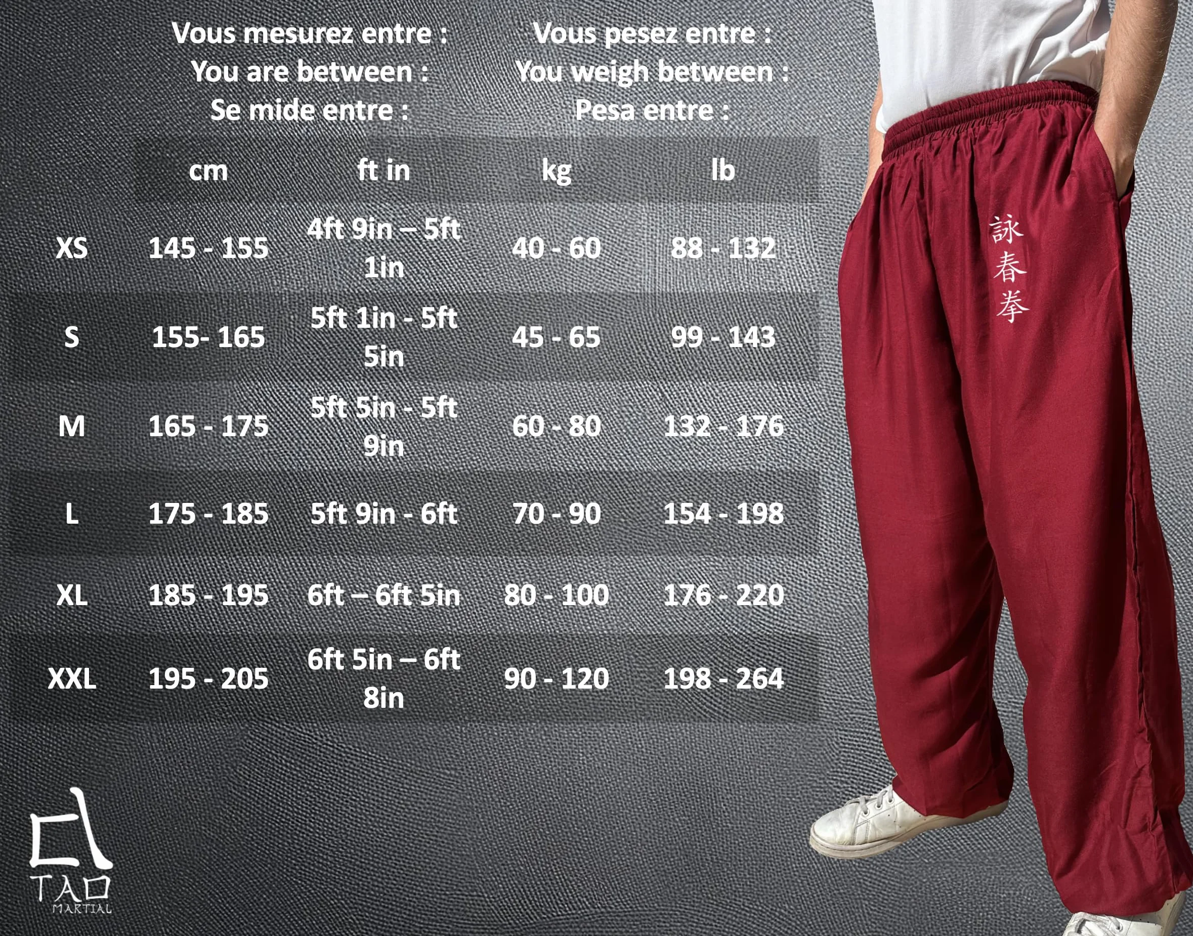 Pantaloni Kung Fu Stile Tai Chi e Wing Chun Pantaloni con Tasche Larghe in Viscosa, V3, L