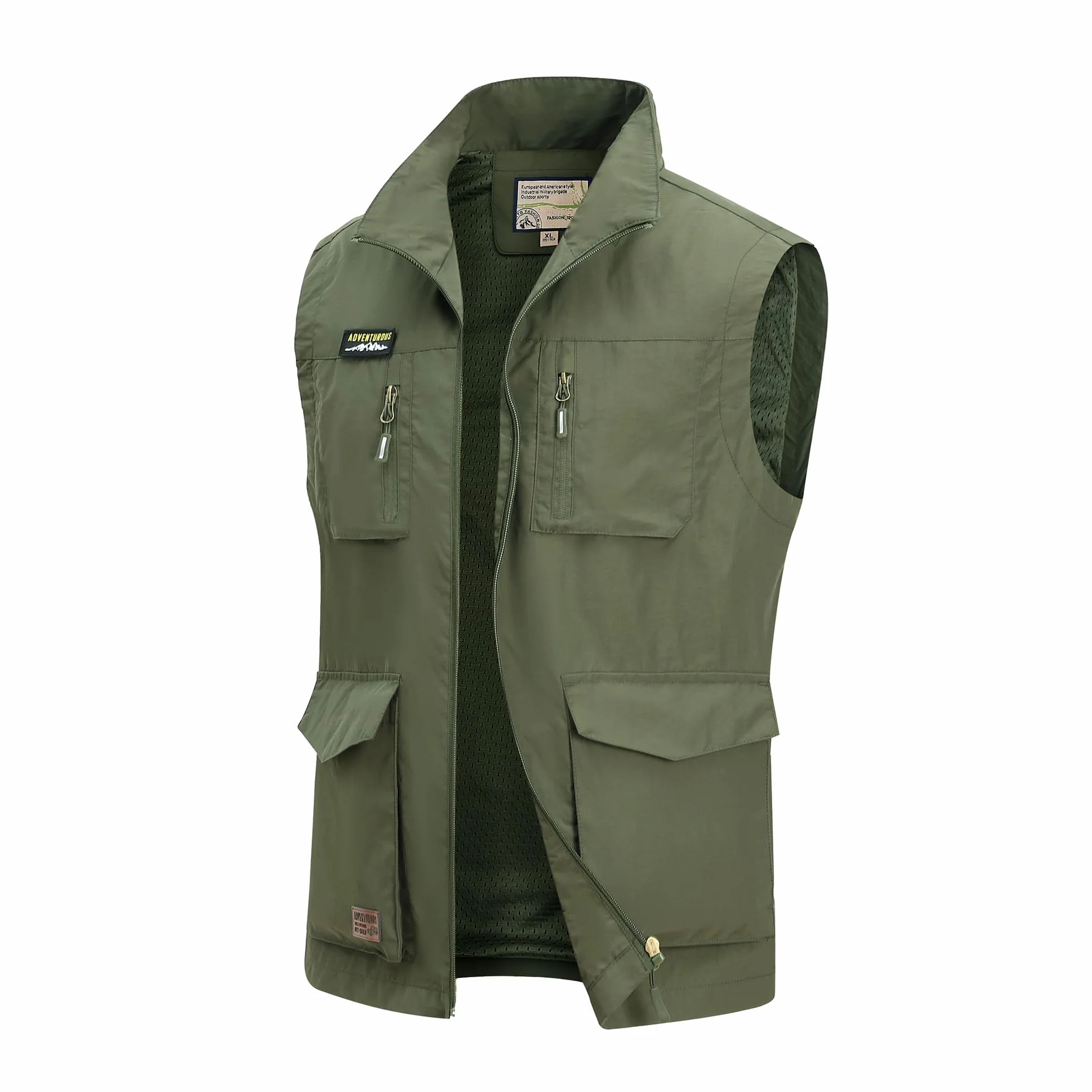 Gilet da Pesca da Uomo All'aperto Giacca Multi Tasca Senza Maniche Leggero Asciugatura rapida Giubbotto Sportivo Traspirante Senza Maniche Giacche Fotografia Campeggio Giacca Utility Gilet