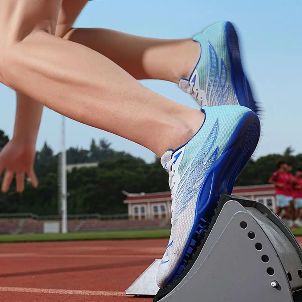 Scarpe da Atletica Leggera antiscivolo Unisex Scarpe da Atletica 8 Chiodi Spikes Tacchetti da Corsa Campestre Scarpe da Corsa Professionali da Competizione per Atletica,a media distanza,35-45 EU