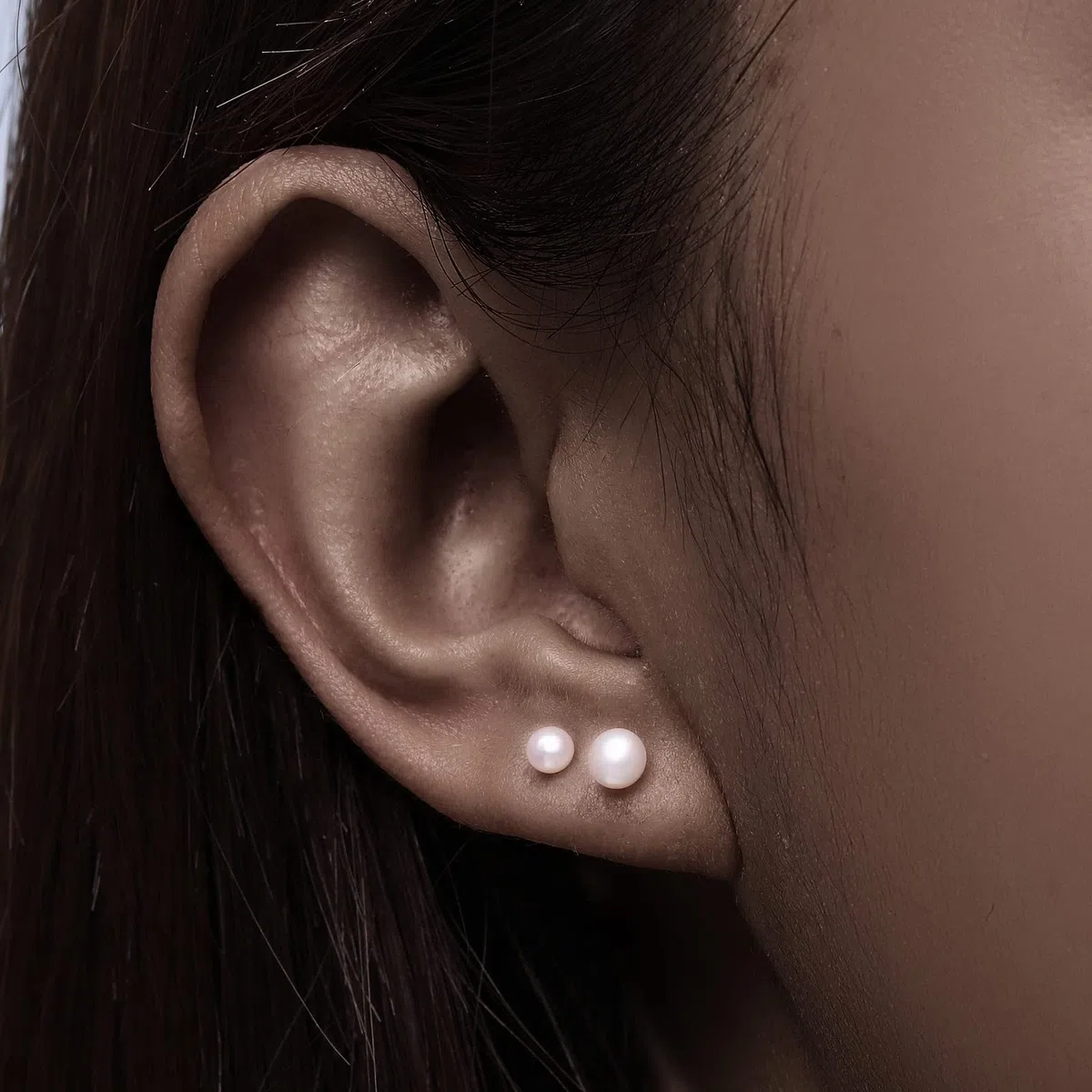 Orecchini con perle d'acqua dolce, piccoli mini 3 mm, 4 mm, 5 mm, vere perle d'acqua dolce coltivate in argento sterling 925, placcati in oro, per ragazze