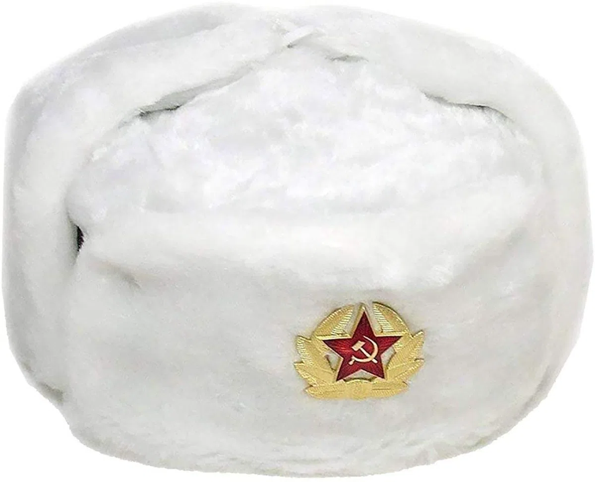Loxdonz Ushanka Cappello militare russo con paraorecchie e distintivo sovietico, cappello da sci Trapper per l'inverno