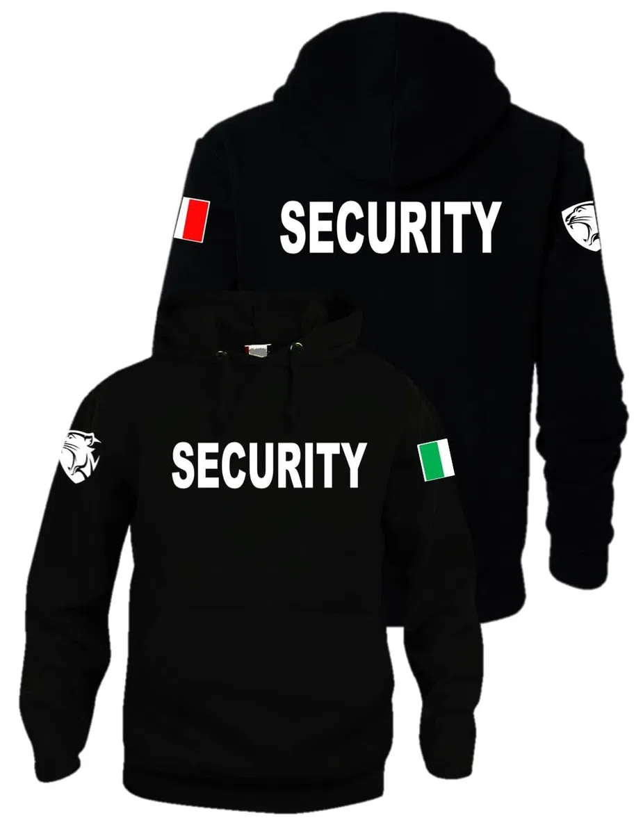 Felpa Security con Cappuccio Uomo Panther Fronte Retro
