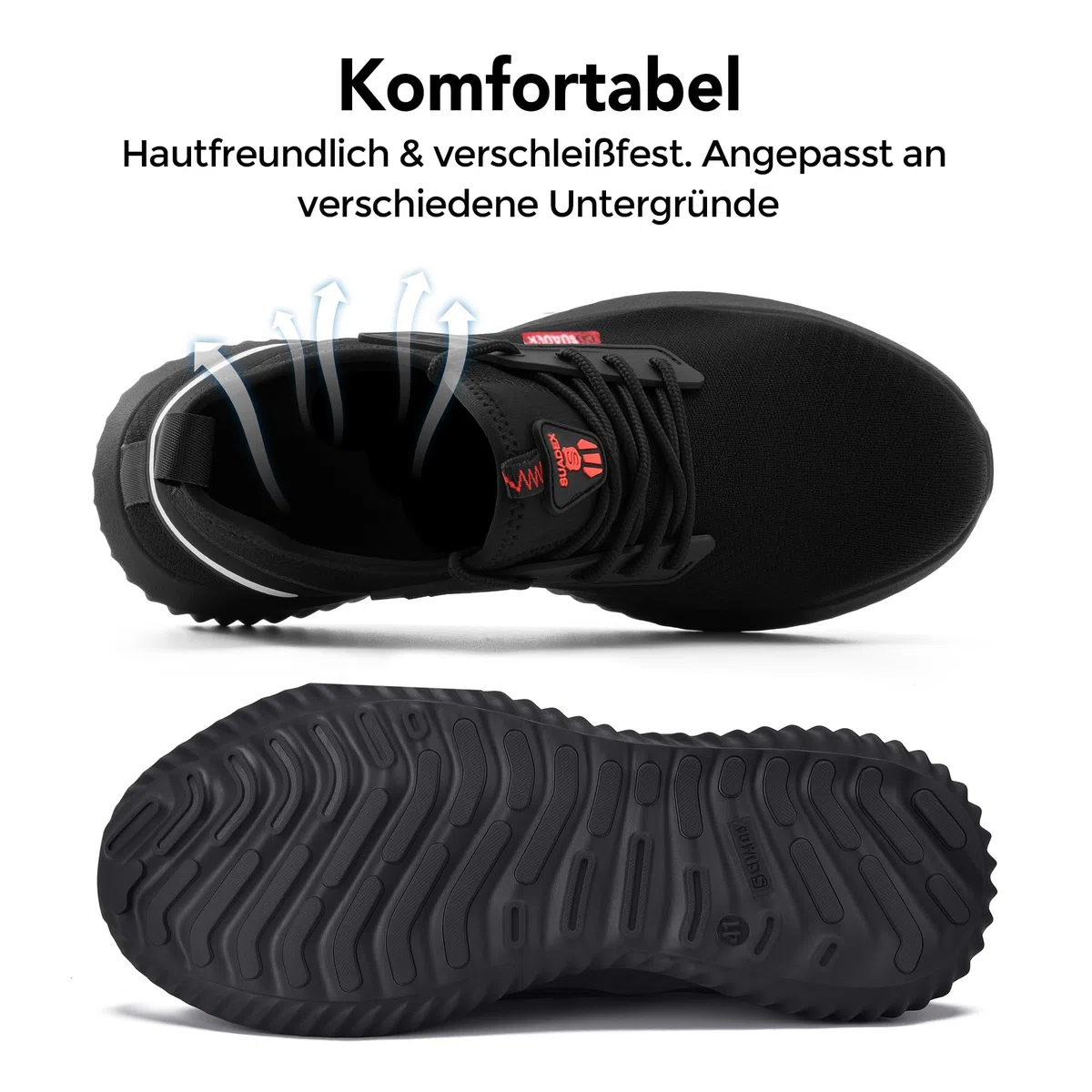 SUADEX Scarpe Antinfortunistiche Uomo Donna Leggere Scarpe da Lavoro Ammortizzazione Leggeree Sportive CantierTraspiranti Sicurezza con Puntale in Acciaio EU 37-48