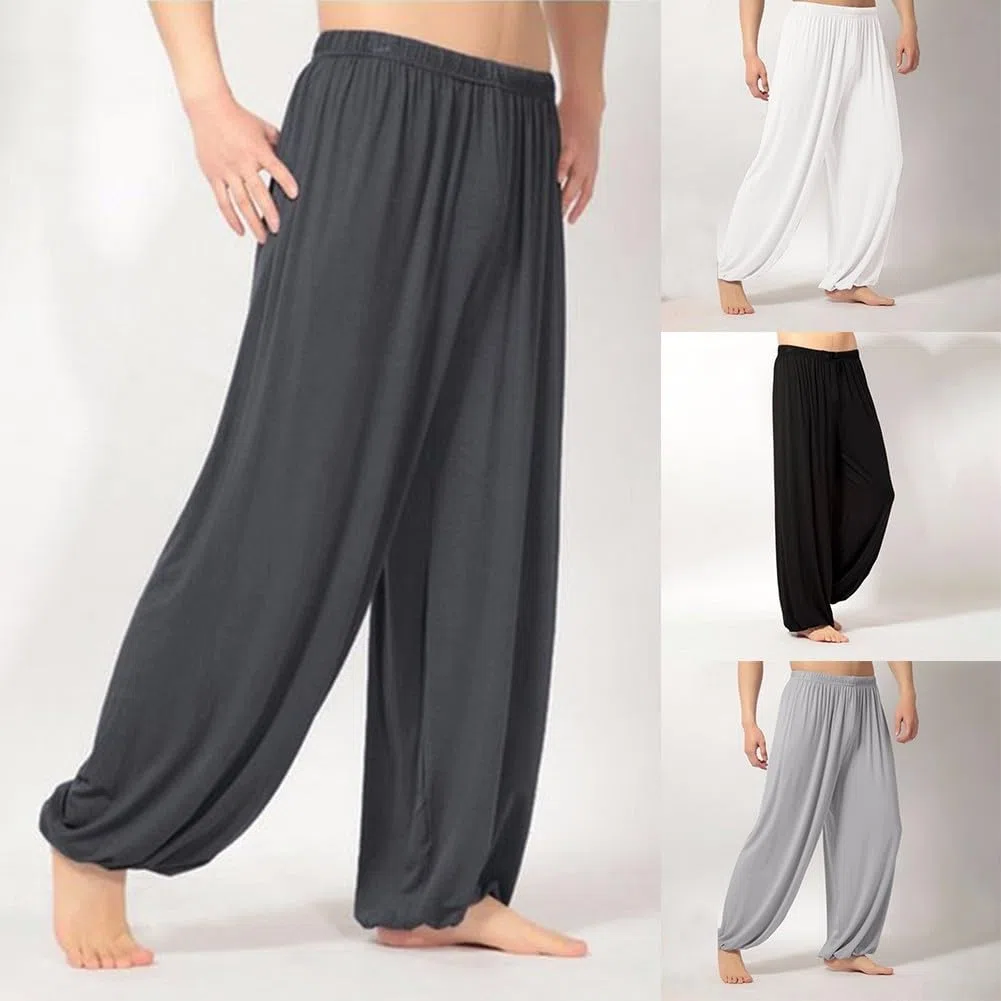 Pantaloni leggeri per Tai Chi per l'estate, ideali per l'allenamento di arti marziali (M, nero)