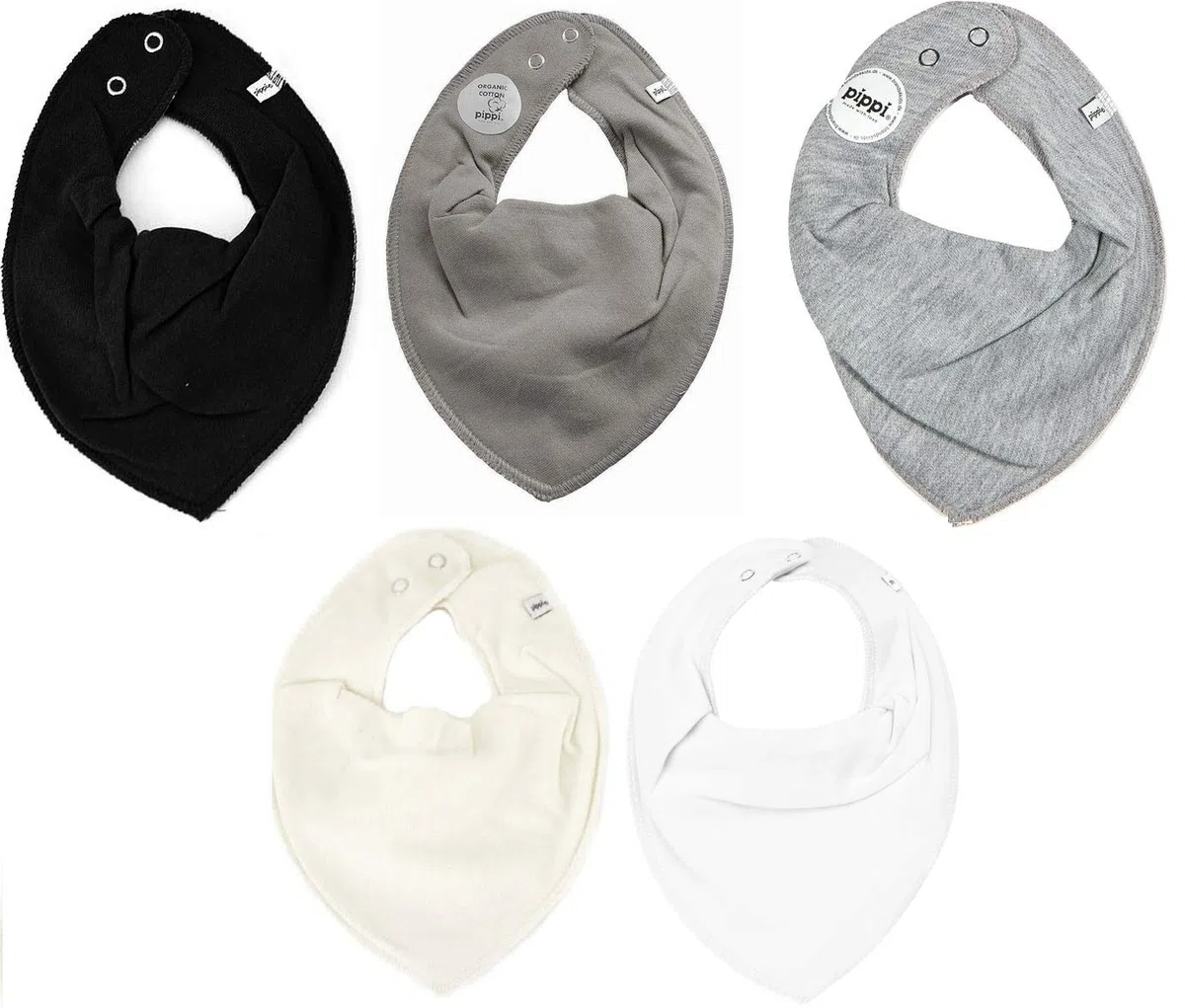 Pippi Halstücher 5er Pack Baby Lätzchen Dreieckstücher Foulard Unisex - Bimbi 0-24
