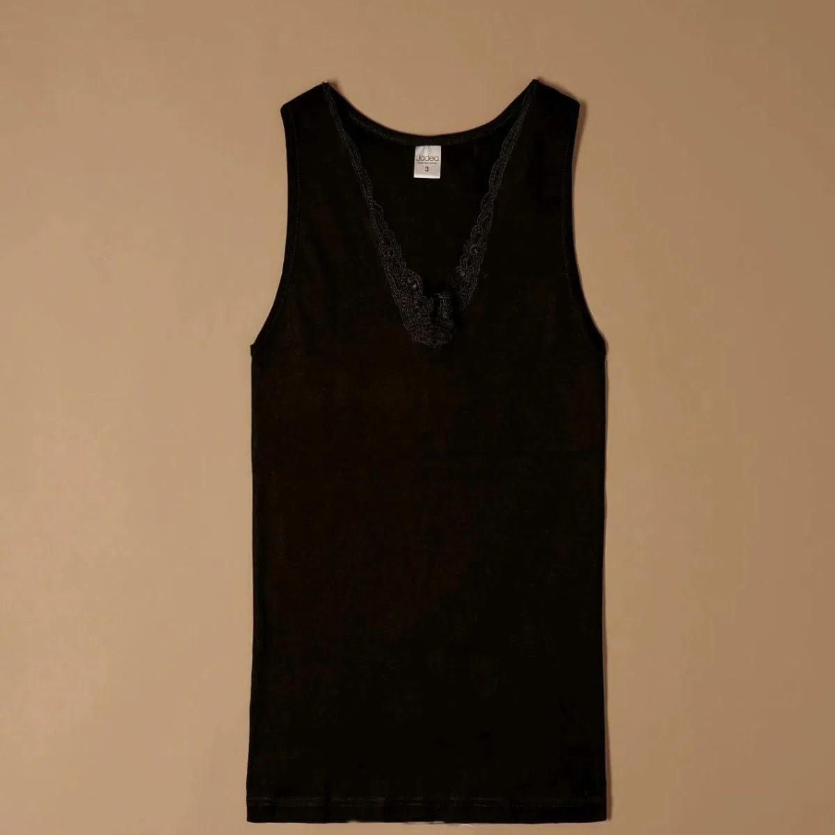 JADEA 3 Pezzi Canotta Donna Spalla Larga 9001 Inserti in macramè in Cotone