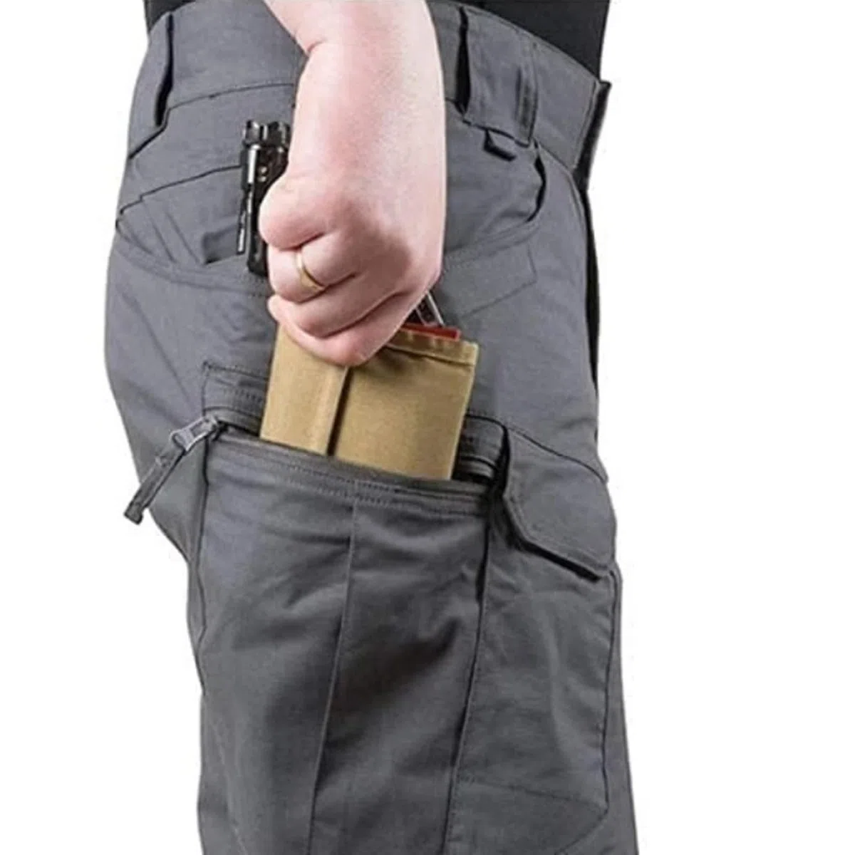 Pantaloncini Cargo Uomo Estivi Bermuda da Lavoro con Tasche Laterali, Taglie Forti, Traspiranti e Leggere, Senza Cintura, S-6XL