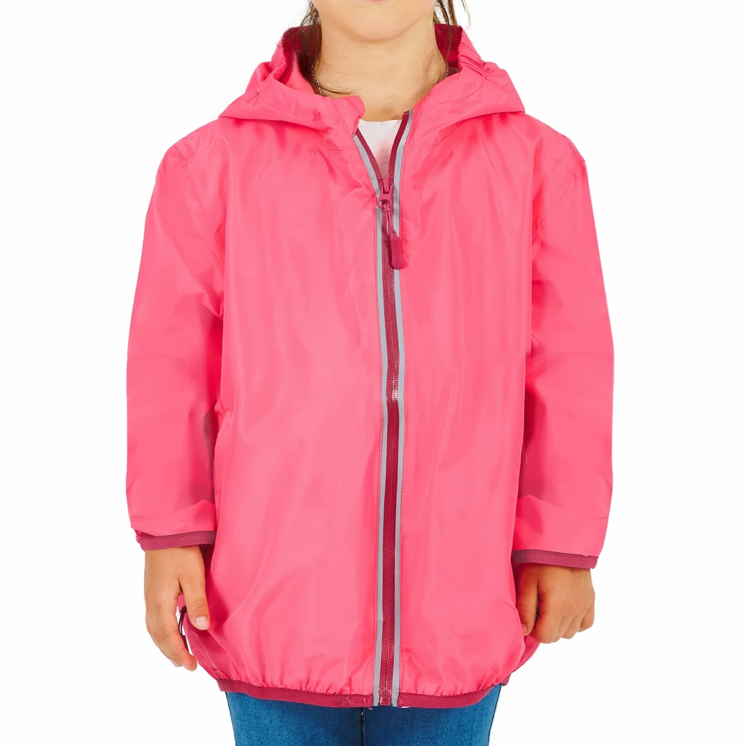 PERLETTI Giacca Impermeabile Antivento Bambini - Giacca a Vento Bambino Leggera Sportiva con Cappuccio e Tasche - Giubbino Antipioggia con Dettagli Catarifrangenti Outdoor