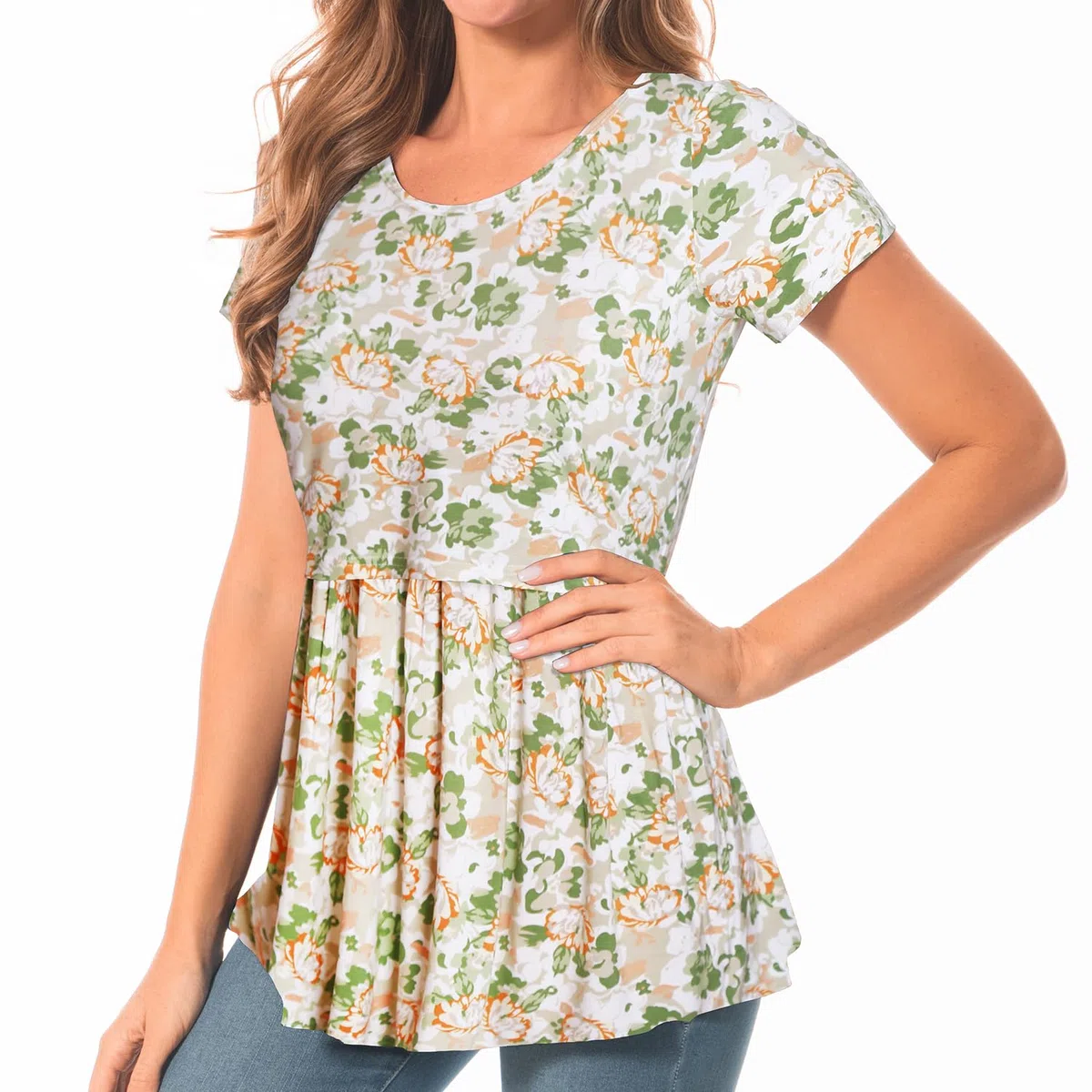 Bearsland Top da Allattamento da Donna a Maniche Corte Girocollo Camicia per Allattamento al Seno Vestiti Premaman