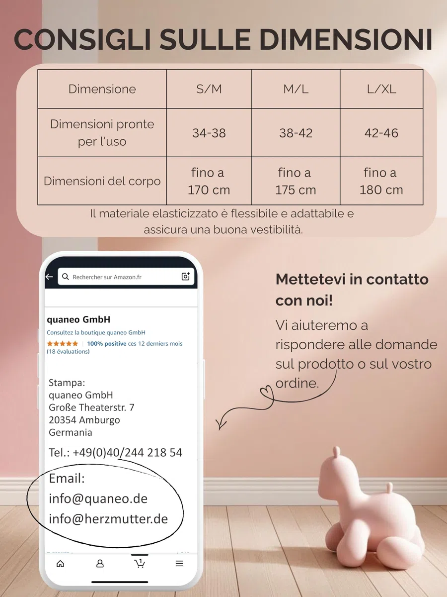 Herzmutter Collant Premaman 50DEN - OEKO TEX 100 - Calze maternita - Gravidanza - Semi Coprenti e Comode - Calze Premaman - Beige Nero Opaco - 1800