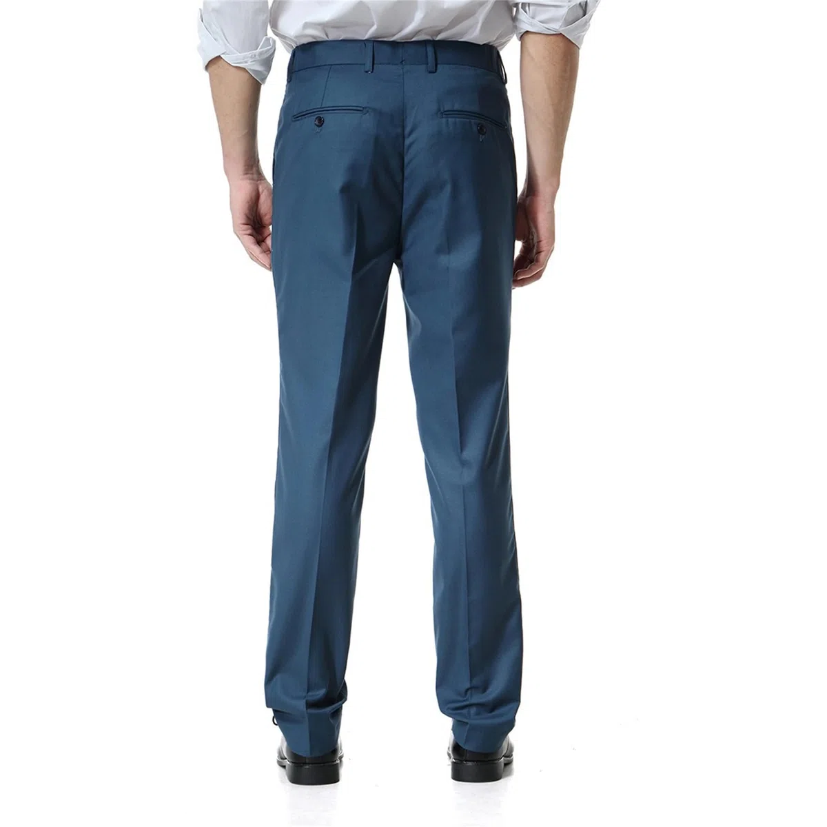 Men's Solid Stretch Flat Front Pant Modern Fit Vestito Pantaloni Slim Fit Stretch Vestito Pantaloni