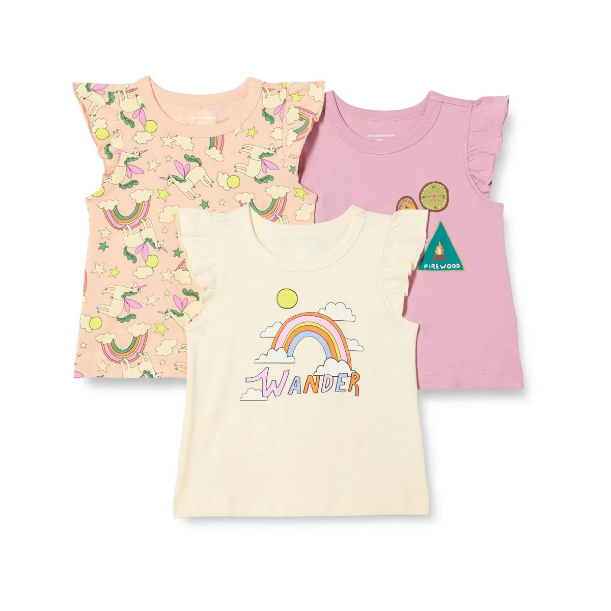 Amazon Essentials Bambine e Ragazze Maglietta Senza Maniche con Volant