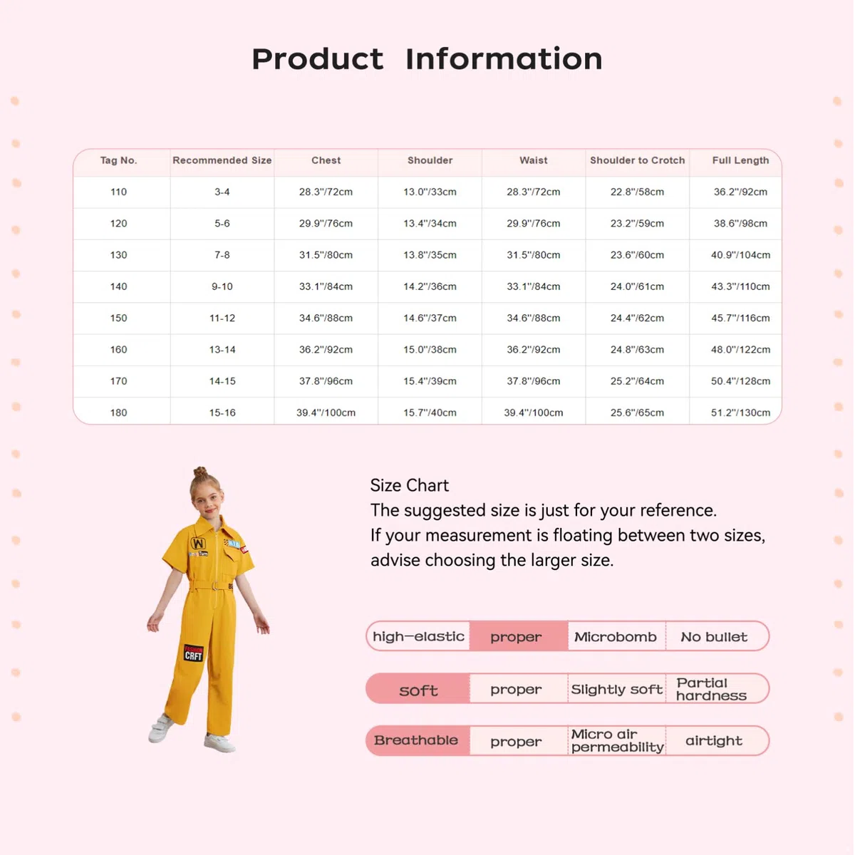 CHICTRY Tuta Intera da Lavoro Bambina Bambino Tuta Meccanici Gommisti Postale in Vita Elasticizzata con Cintuta Jumpsuit a Manica Corta Salopette Gamba Larga