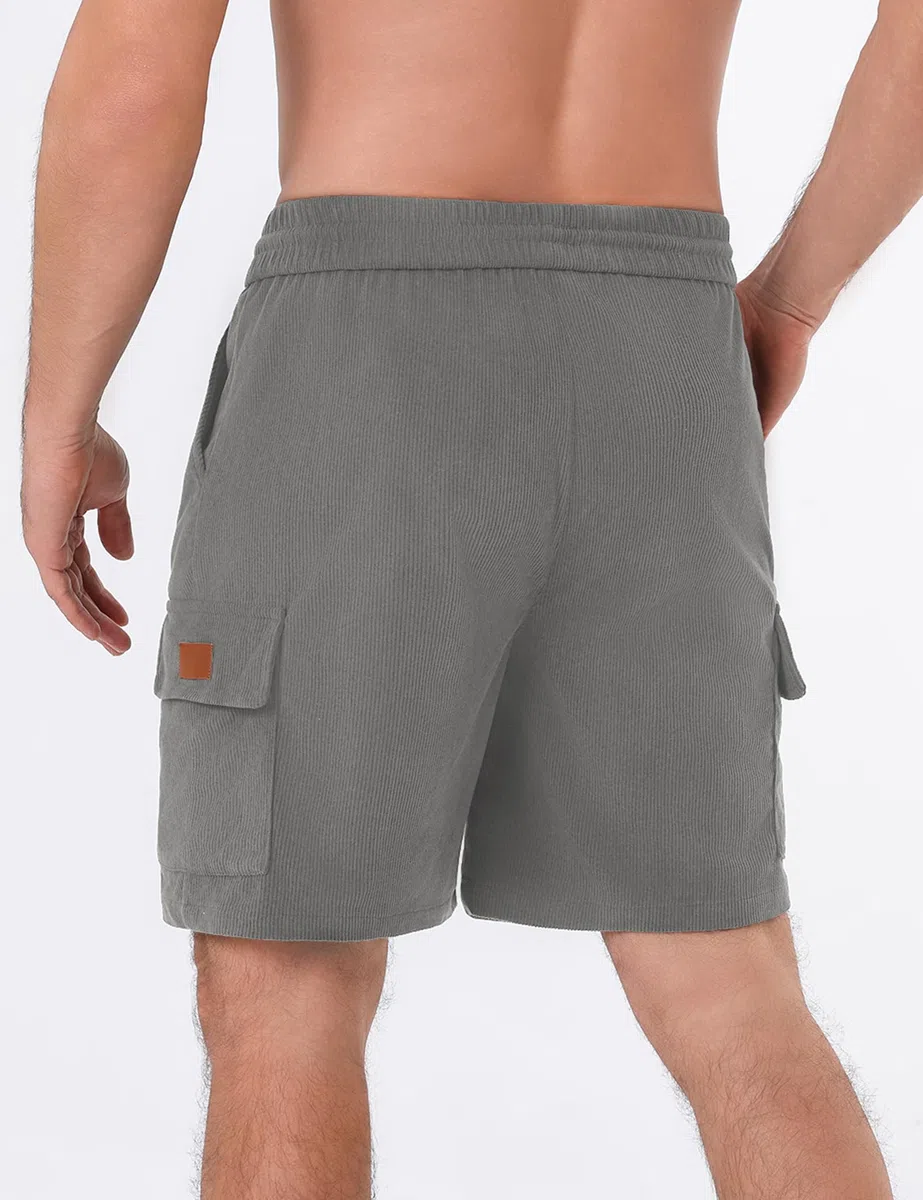 iClosam Pantaloncini Uomo Velluto a Coste Pantaloncini Uomo Cotone Coulisse Estivi Causal Pantaloni Corti Uomo con Tasche