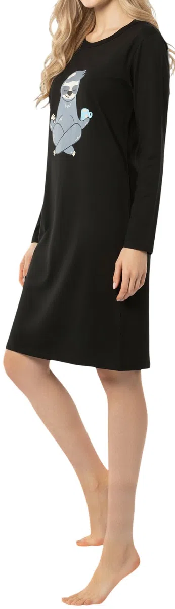 In One Clothing Camicia da notte da bambina – morbido jersey singolo in 100% cotone – con motivi bradipo