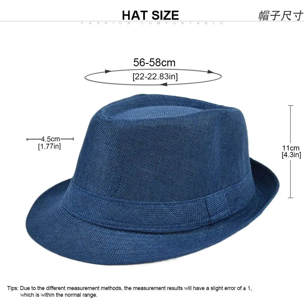 Cappello da Spiaggia con Crema Solare E Ombreggiatura Solare Cappello di Paglia Traspirante Cappello A Cilindro Jazz da Uomo E da Donna con Bordo Arrotolato in Tinta Unita