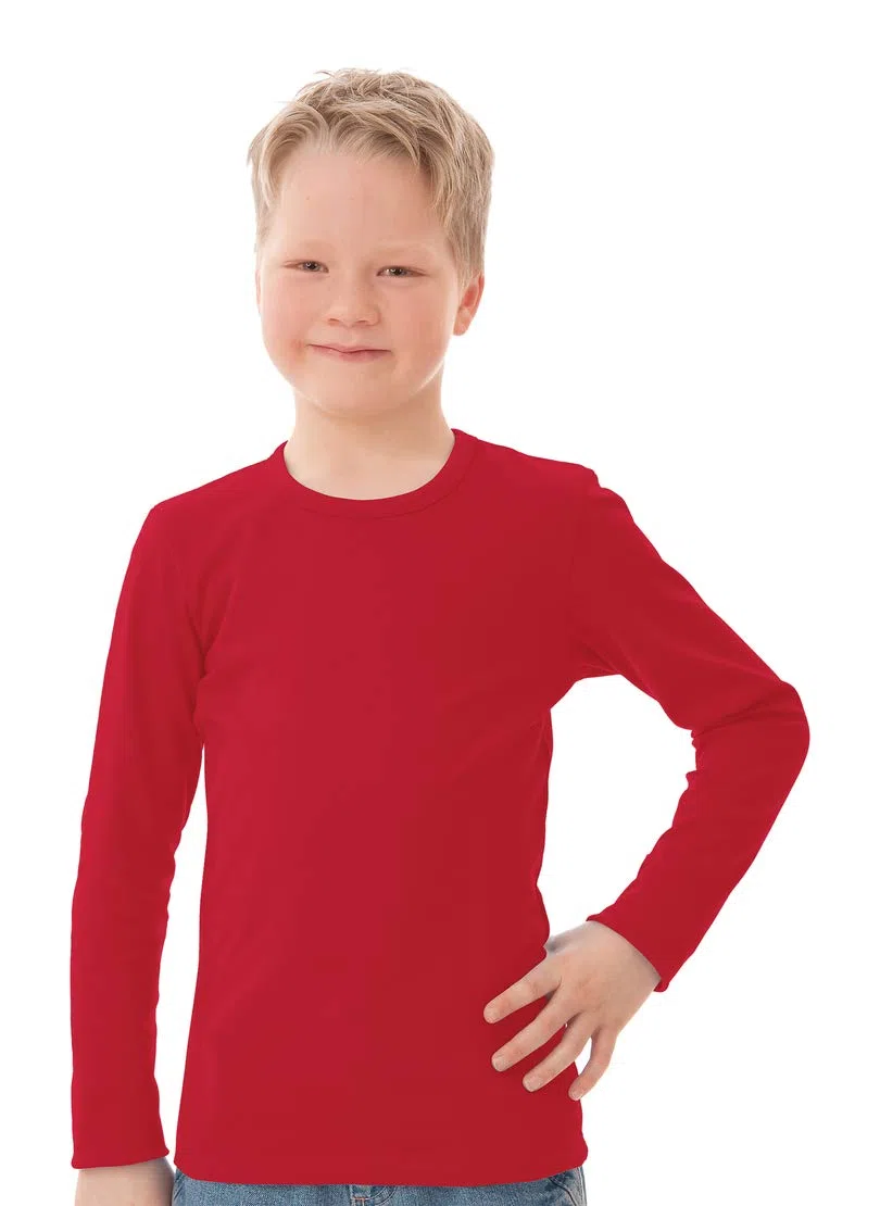 Trigema Jungen Langarm-Shirt Maglia a Maniche Lunghe Bambino