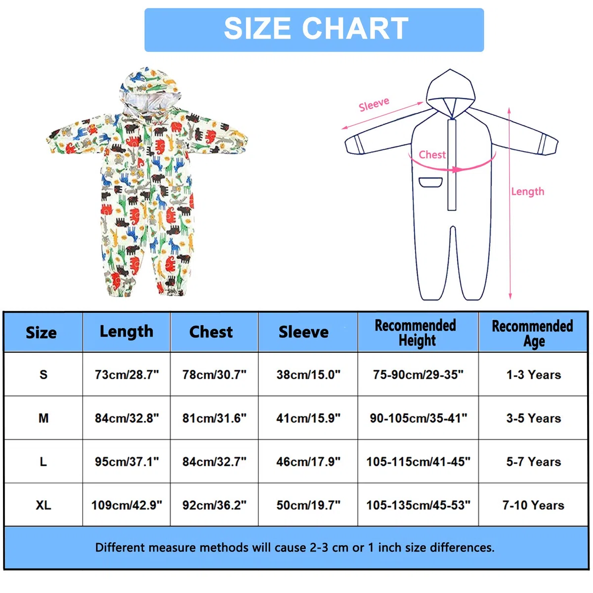 Impermeabile da Pioggia Bambini Ragazzi Ragazze con Cappuccio Antipioggia Giacca Tuta Portatile Sportivo Jogging Impermeabili Unisex Bambino Bimba Bimbo Scolaro 1-7 Anni