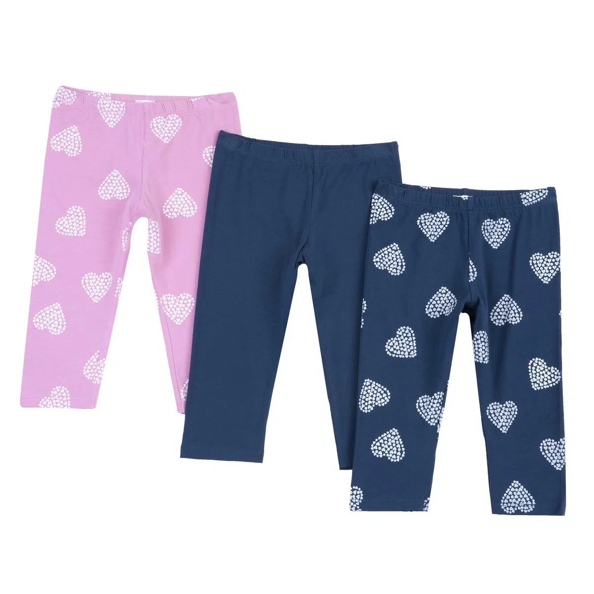 Prénatal, 3 Leggings Bambina, Pantaloni Bambina Stile Capri in Cotone Leggero, Diverse Fantasie