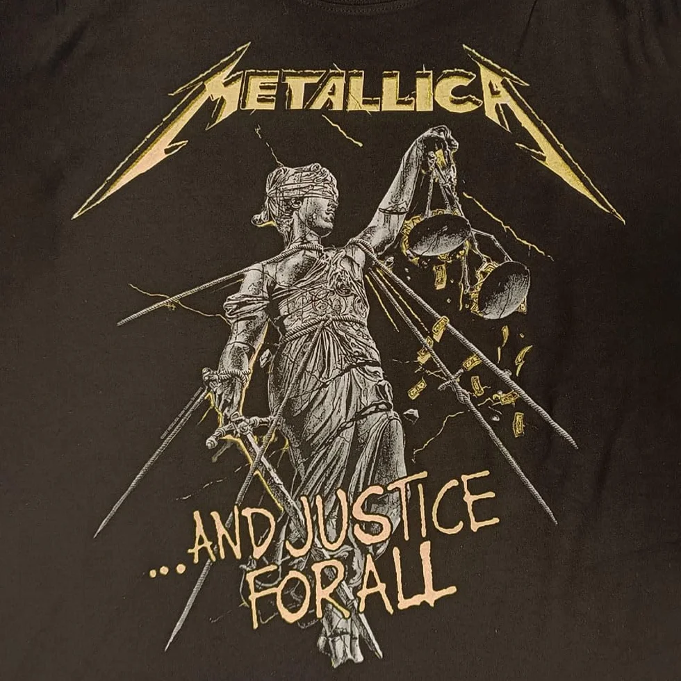Metallica T-Shirt And Justice for all. Maglietta Rock Ufficiale. Band Heavy Metal. Maglia Unisex Adulto Ragazzo.