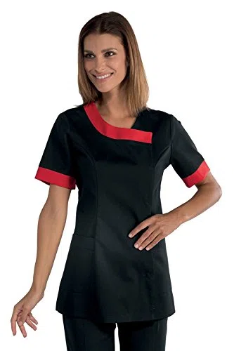 Isacco 005407 Delhi Casacca, Taglia L, Nero/Rosso
