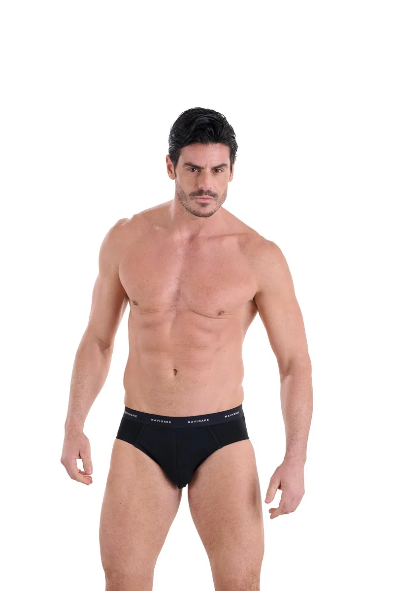 Navigare Slip Uomo – Pack da 6 – Jersey Cotone Elasticizzato – Nuova Collezione 2025 – Bianco/Nero/Assortiti Slip Uomo (Pacco da 6)
