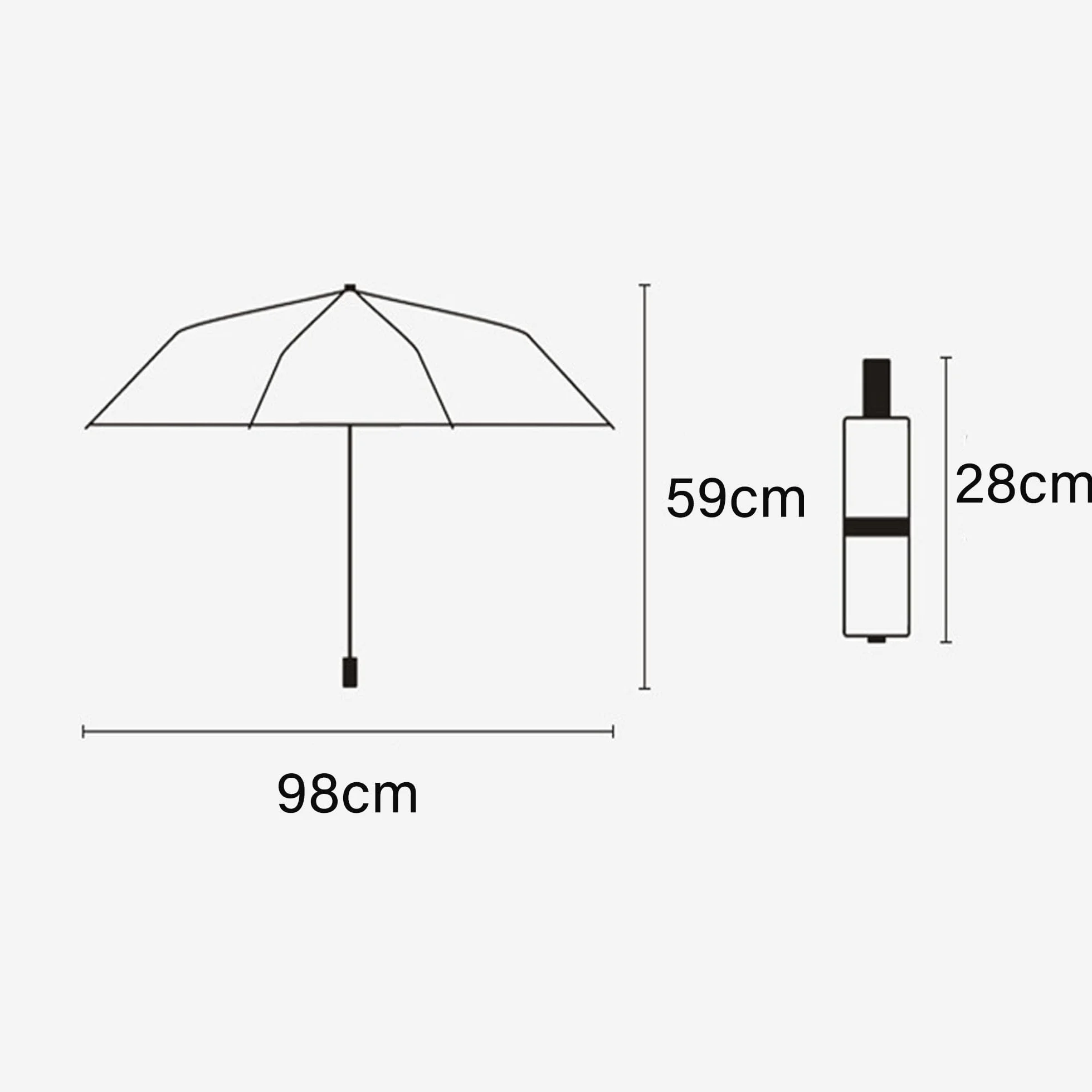 YUEMING Ombrello da Viaggio Antivento, Ombrello Portatile Uomo Donna da Borsa, Rinforzate Folding Umbrella, Ombrello Mini da Viaggio Compatto