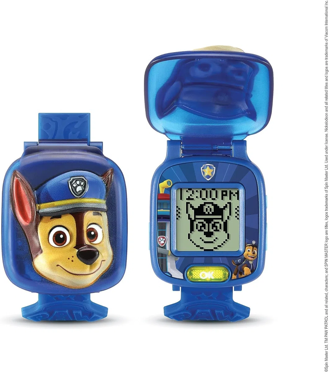 VTech PAW Patrol - Orologio Interattivo di Chase, Orologio per Bambini con 4 Giochi, Schermo a Colori, Inclusa Voce di Ryder, Funzione Sveglia e Timer, Lingua Italiana, Batterie Incluse, 3-7 Anni