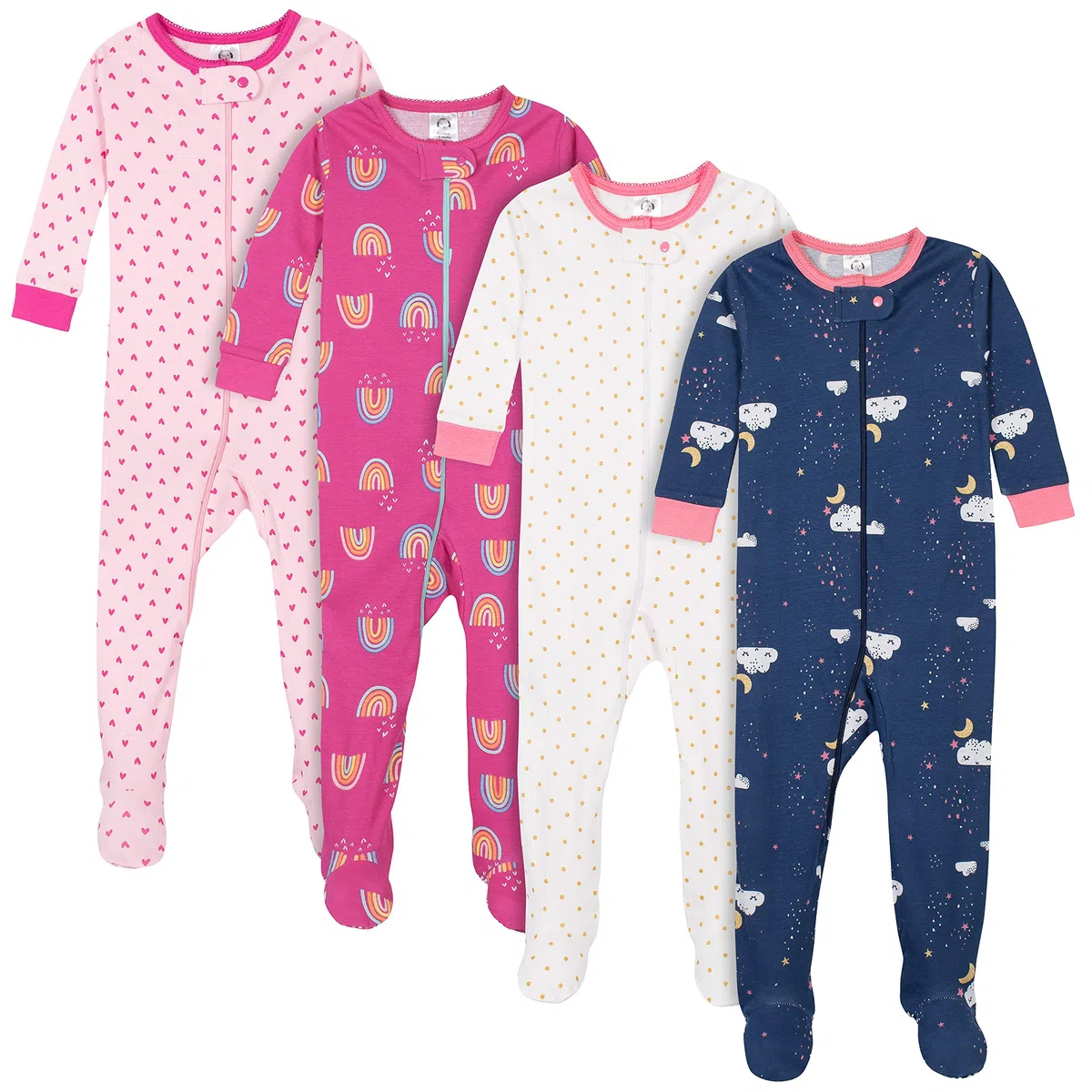 Gerber 4-Pack Footed Pajamas Sleepers per Neonati e Bambini Bimba 0-24
