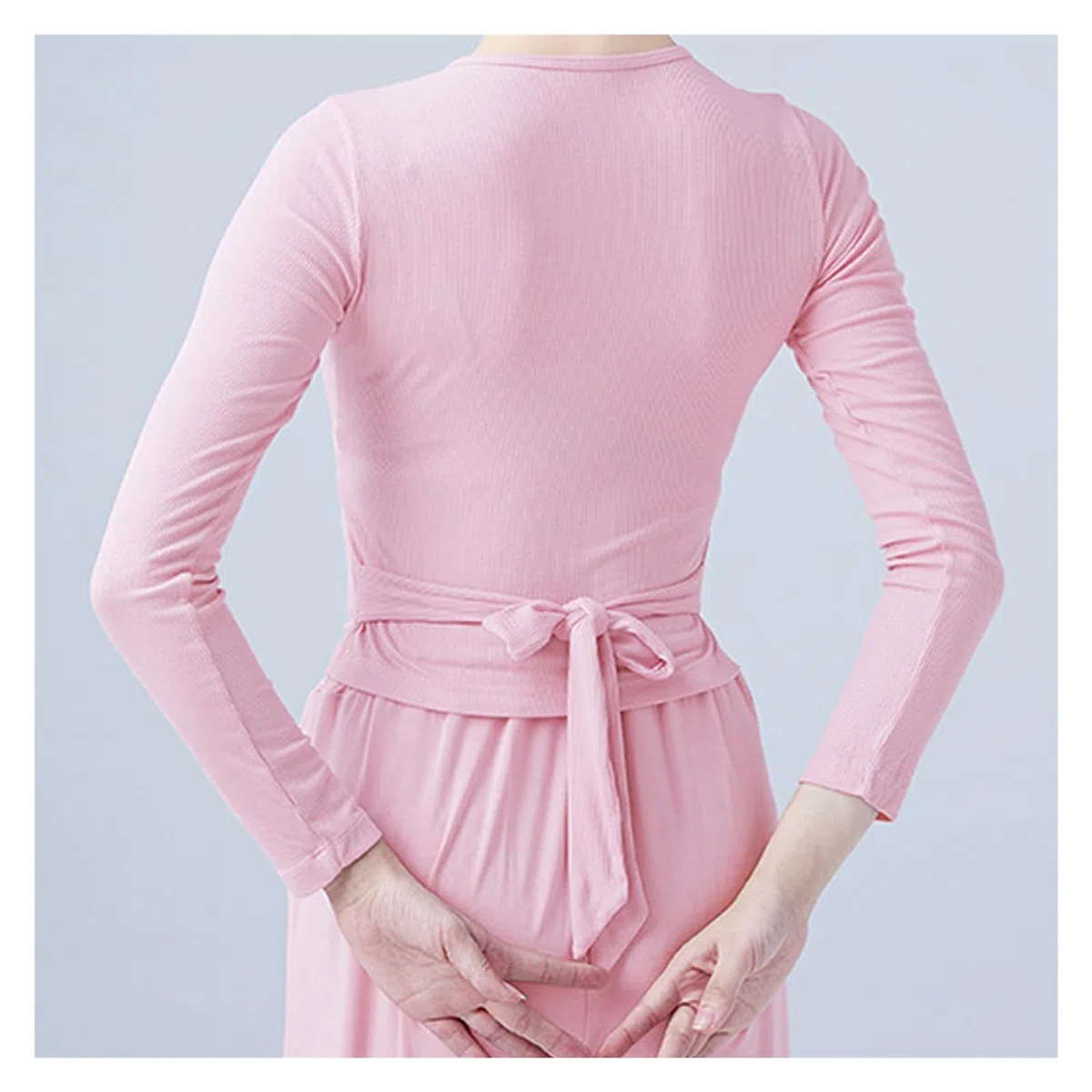 Scaldacuore Danza Body Classica Donna e Ragazza, Top Avvolgente, Manica Lunga, Danza Classica, Ginnastica, Maglioni complessivi, Cardigan riscaldante con Lacci(Nero,S)