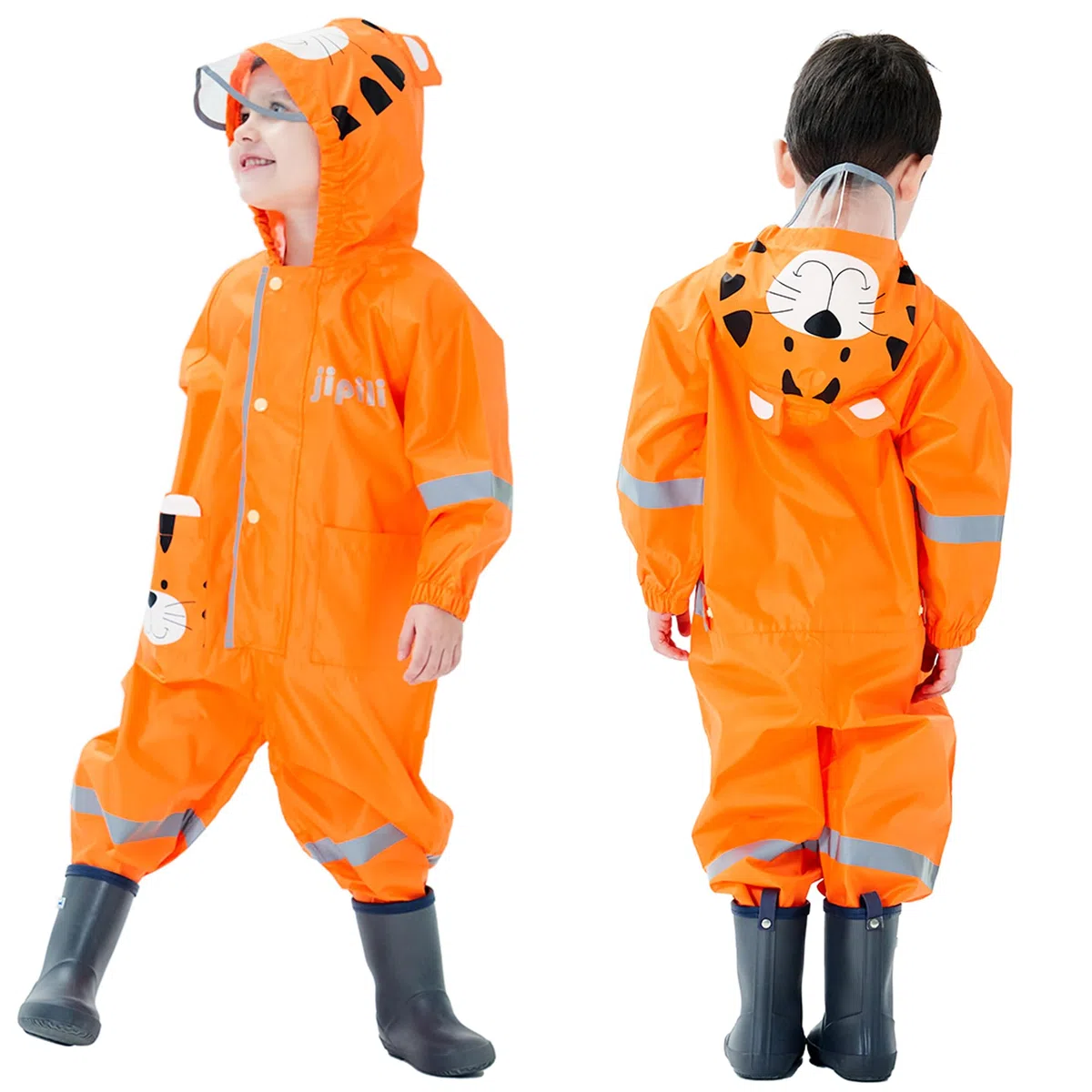 Fewlby Impermeabile Bambini Tuta Pioggia Bambina Antipioggia con Cappuccio Poncho Impermeabile Ragazze Ragazzi Giacche da Pioggia con Cappello Trasparente per 1-10 Anni