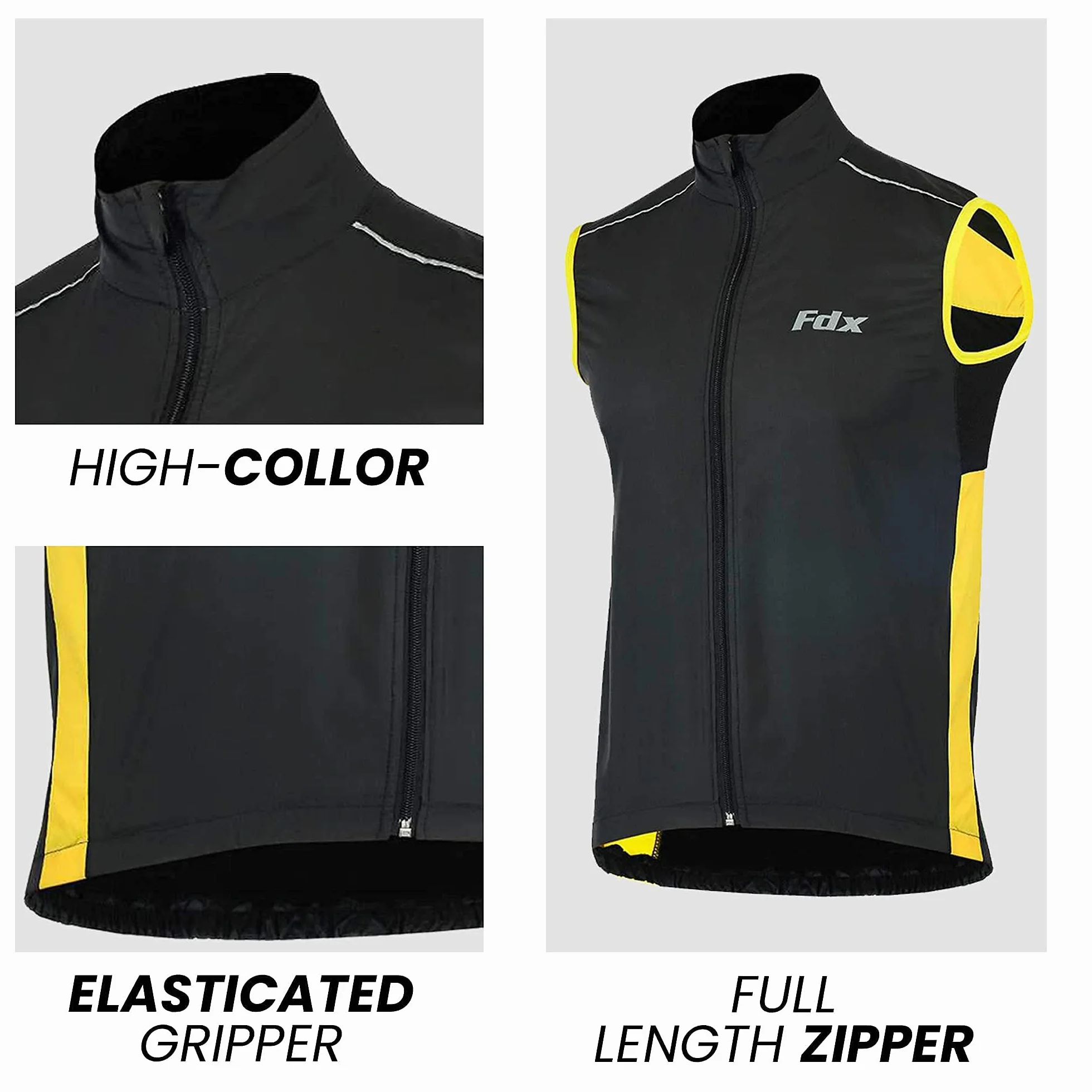 FDX, gilet da ciclismo da uomo, impermeabile, antivento, pieghevole, traspirante