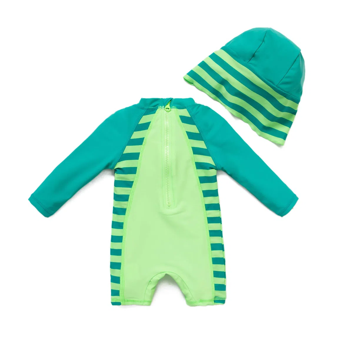 BONVERANO, Costume da bagno intero per bambini, a maniche lunghe, protezione UV 50+, con cerniera