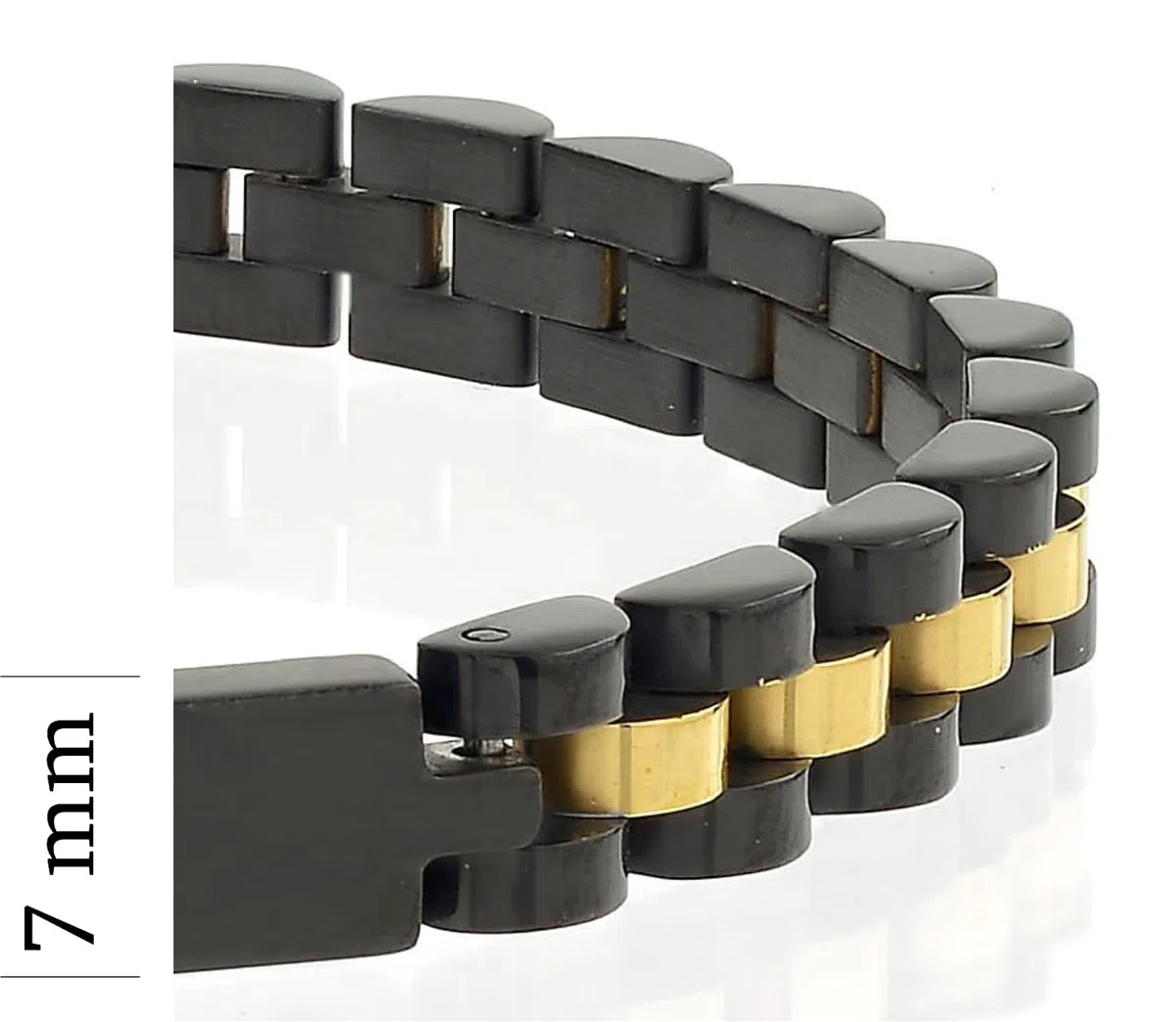 10:10 Bracciale uomo in acciaio inox, trattamento pvd - 23 cm - Braccialetto regolabile, comodo, resistente - Confezione regalo