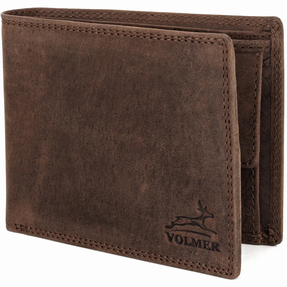 Portafoglio in vera pelle, Slim, confortevole e molto robusto PROTEZIONE RFID #Easycomfort (brown/marrone)