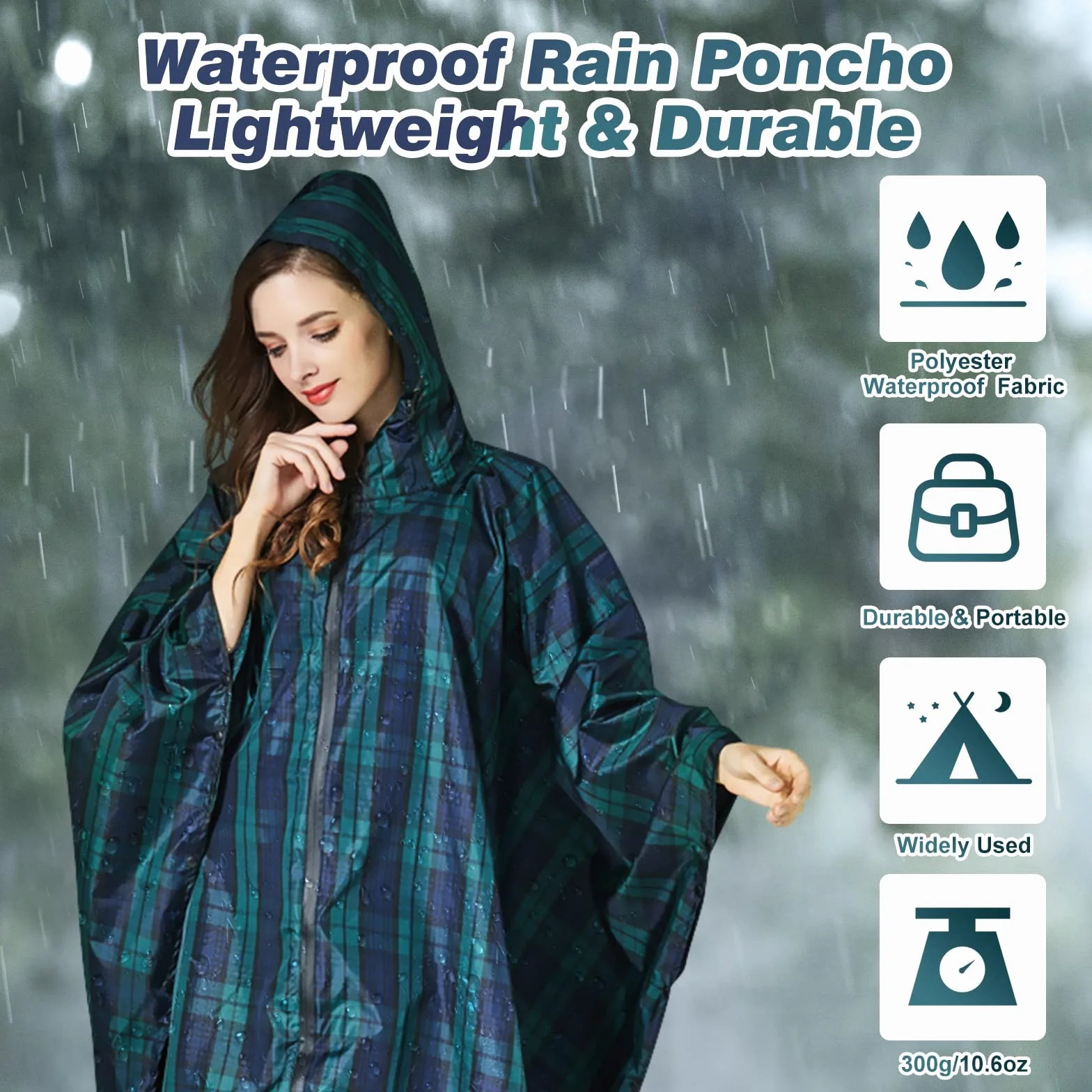 SOPPY - Poncho Antipioggia Impermeabile Leggero per Donne e Uomini