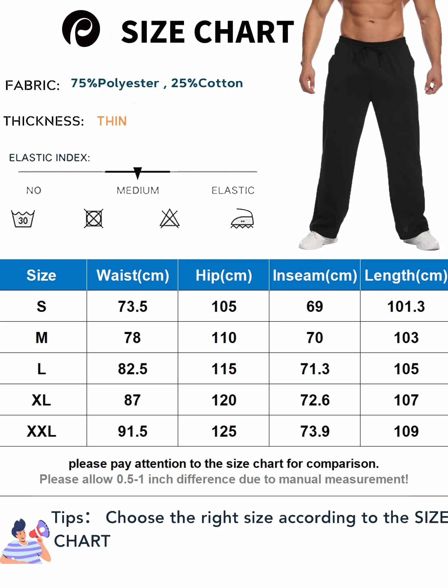 PINSPARK Pantaloni da Jogging Uomo Allenamento in Cotone Sportivi Lunghi Casual Larghi Fitness e Yoga Ginnastica Lounge S-XXL