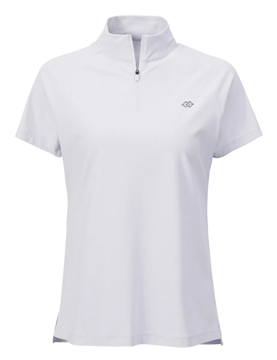 MoFiz Rash Guard Donna Manica Corta Anti UV UPF50+ Top Protezione Solare Asciugatura Rapida Camicia Surf con 1/4 di Zip