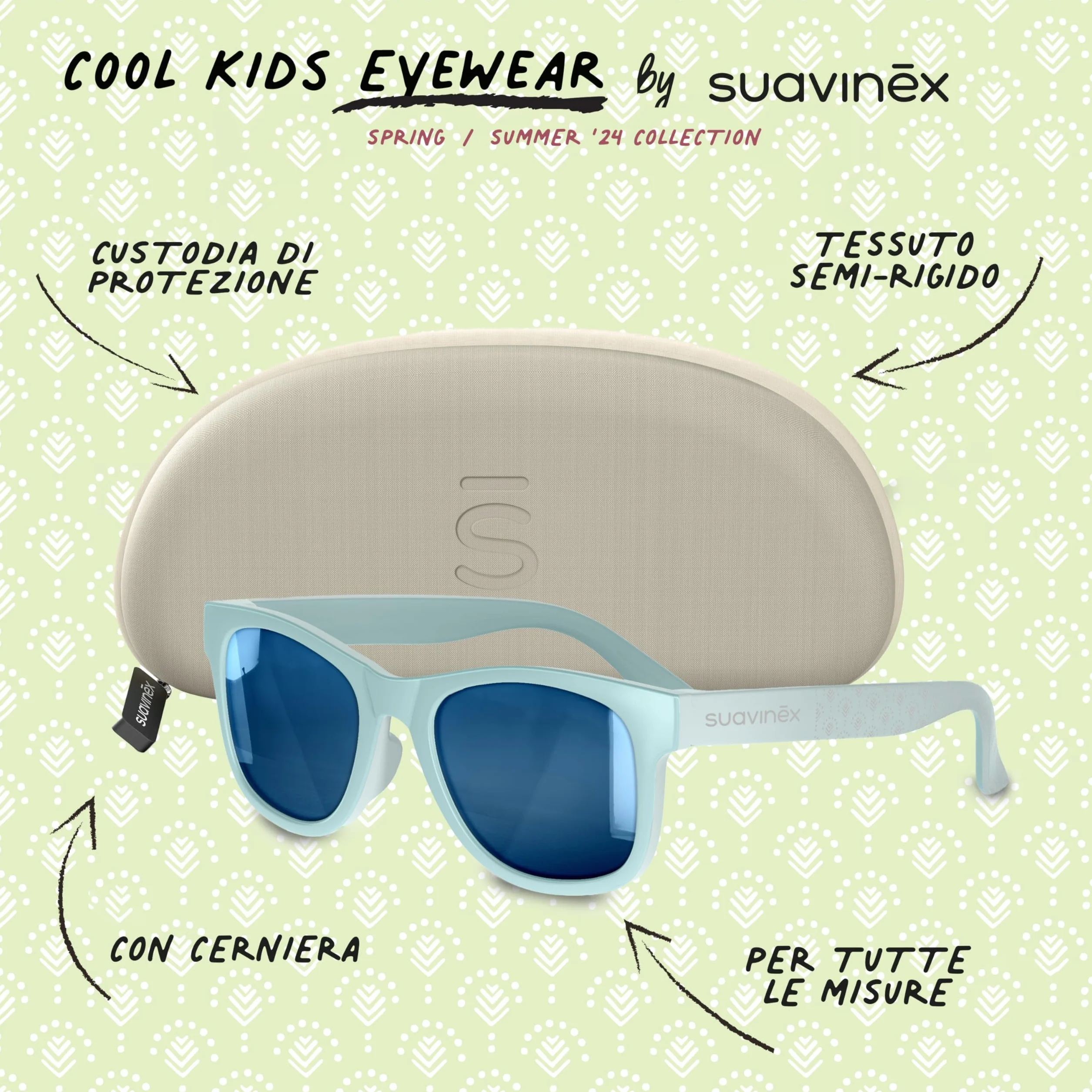 Suavinex, Occhiali da Sole per Bambini da 12 a 24 Mesi, Polarizzati, con Filtro UV 400, Protezione 100% Raggi UVA e UVB, Custodia Inclusa, Flessibili e Leggeri